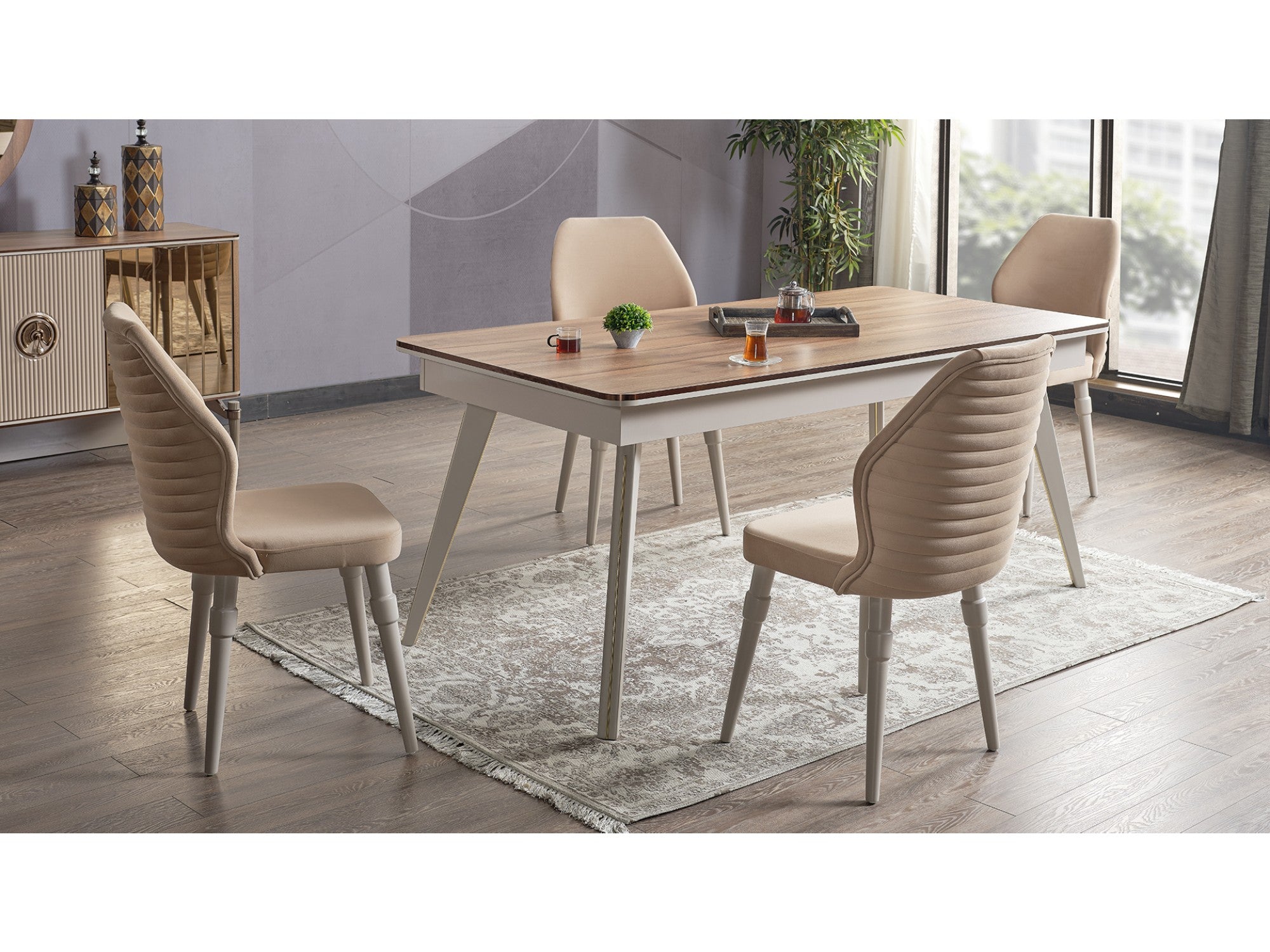 Akik Diningroom Set (Consol & Dining Table & 6 Dining Chair)