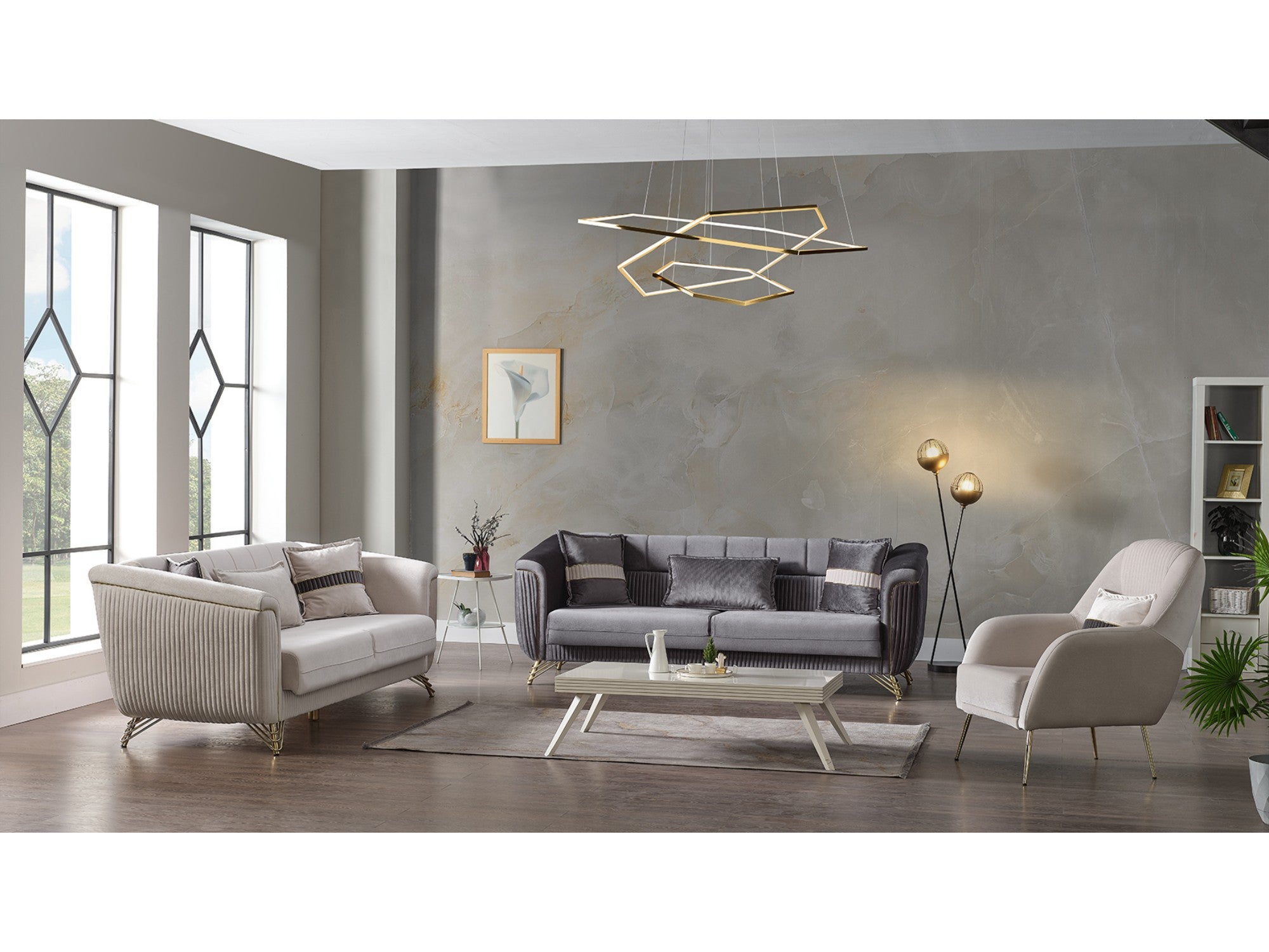 Basak Convertible Livingroom Set (2 Sofa & 2 Chair)