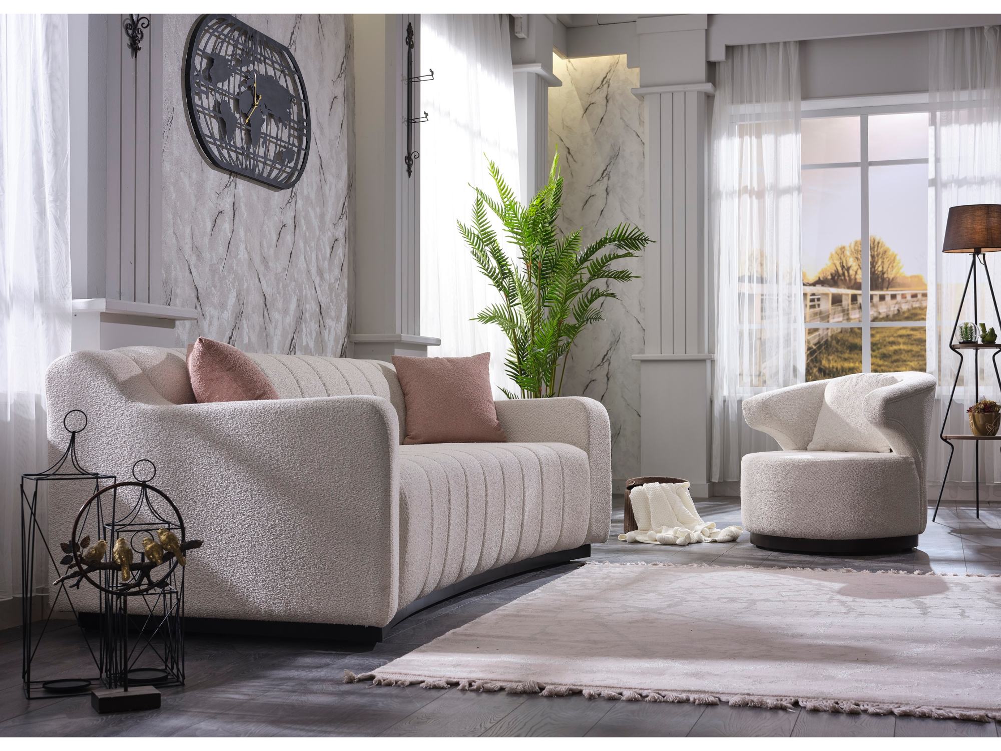 Bony Stationary Livingroom Set (2 Sofa & 2 Chair)