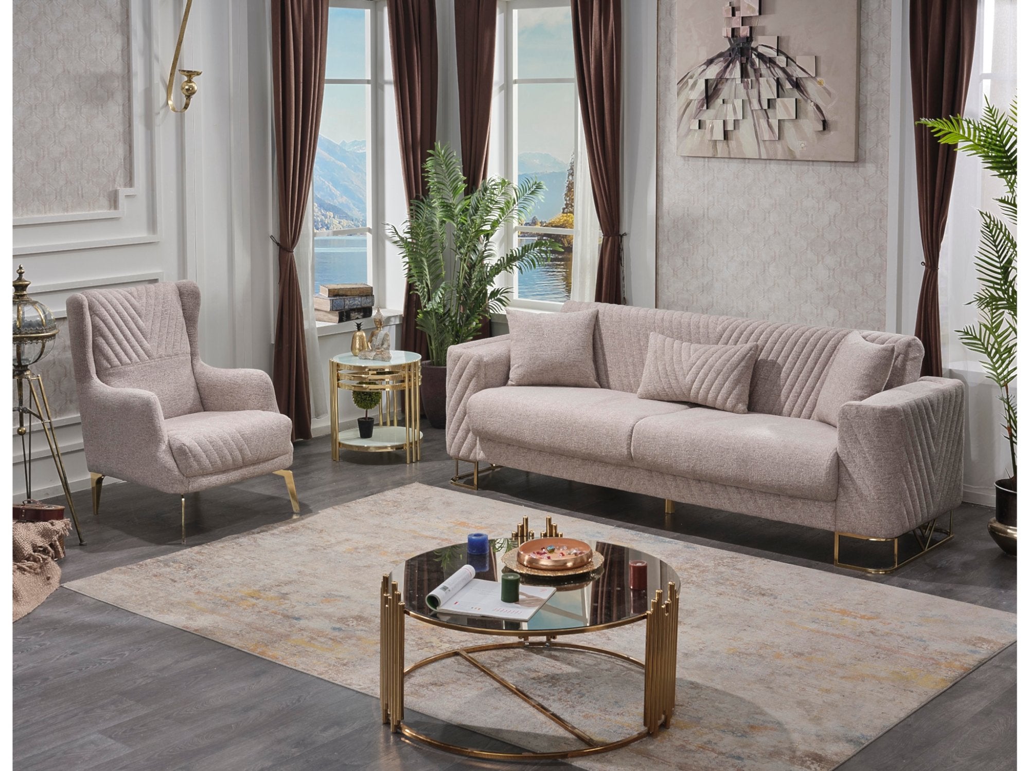 Elegance Convertible Livingroom Set (2 Sofa & 2 Chair)