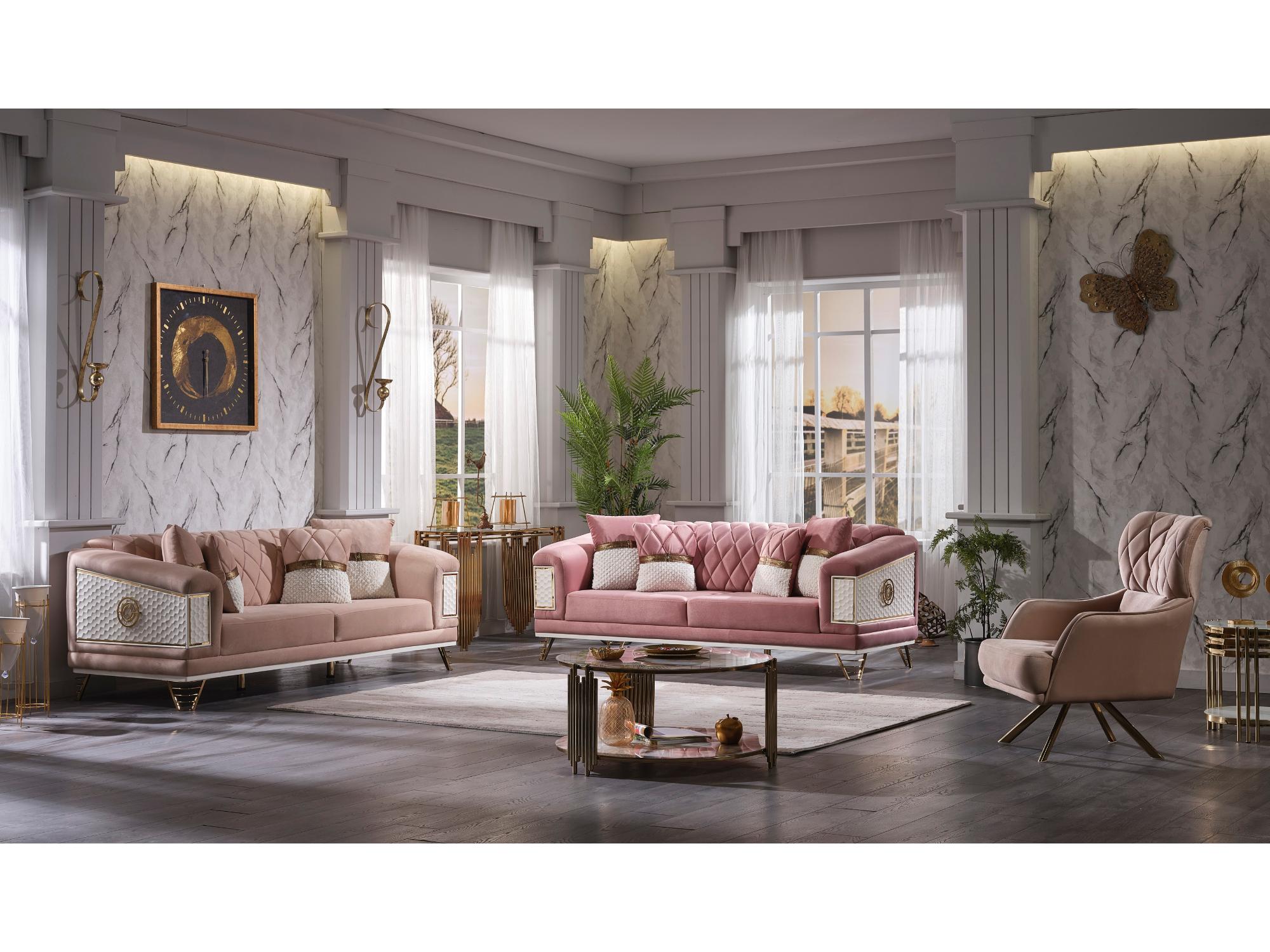Glory Stationary Livingroom Set (2 Sofa & 2 Chair)