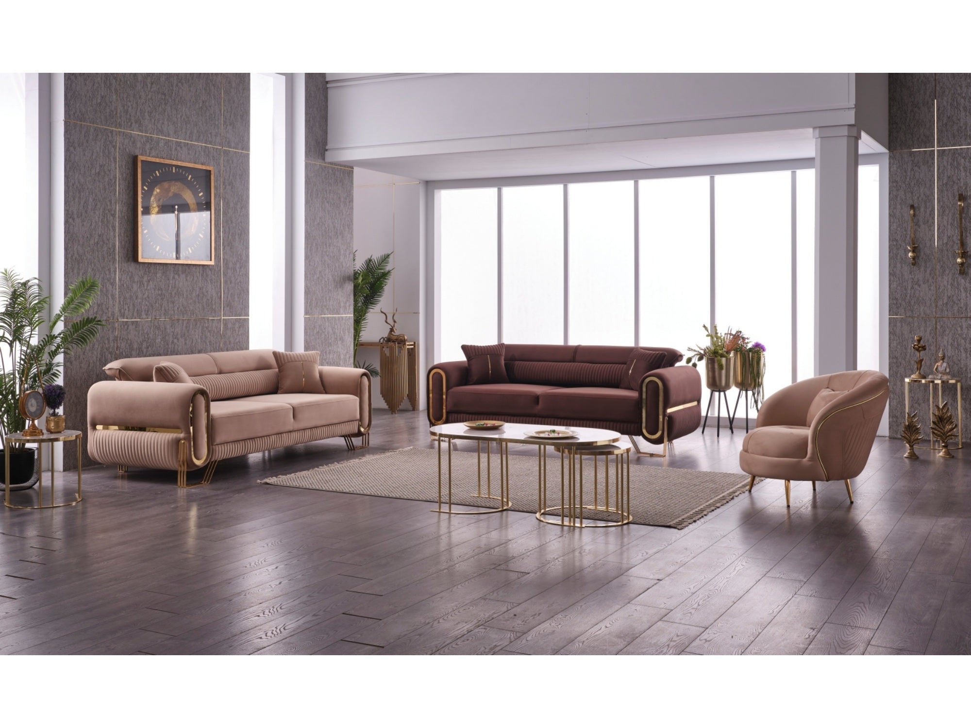 Gucci Convertible Livingroom Set (2 Sofa & 2 Chair)