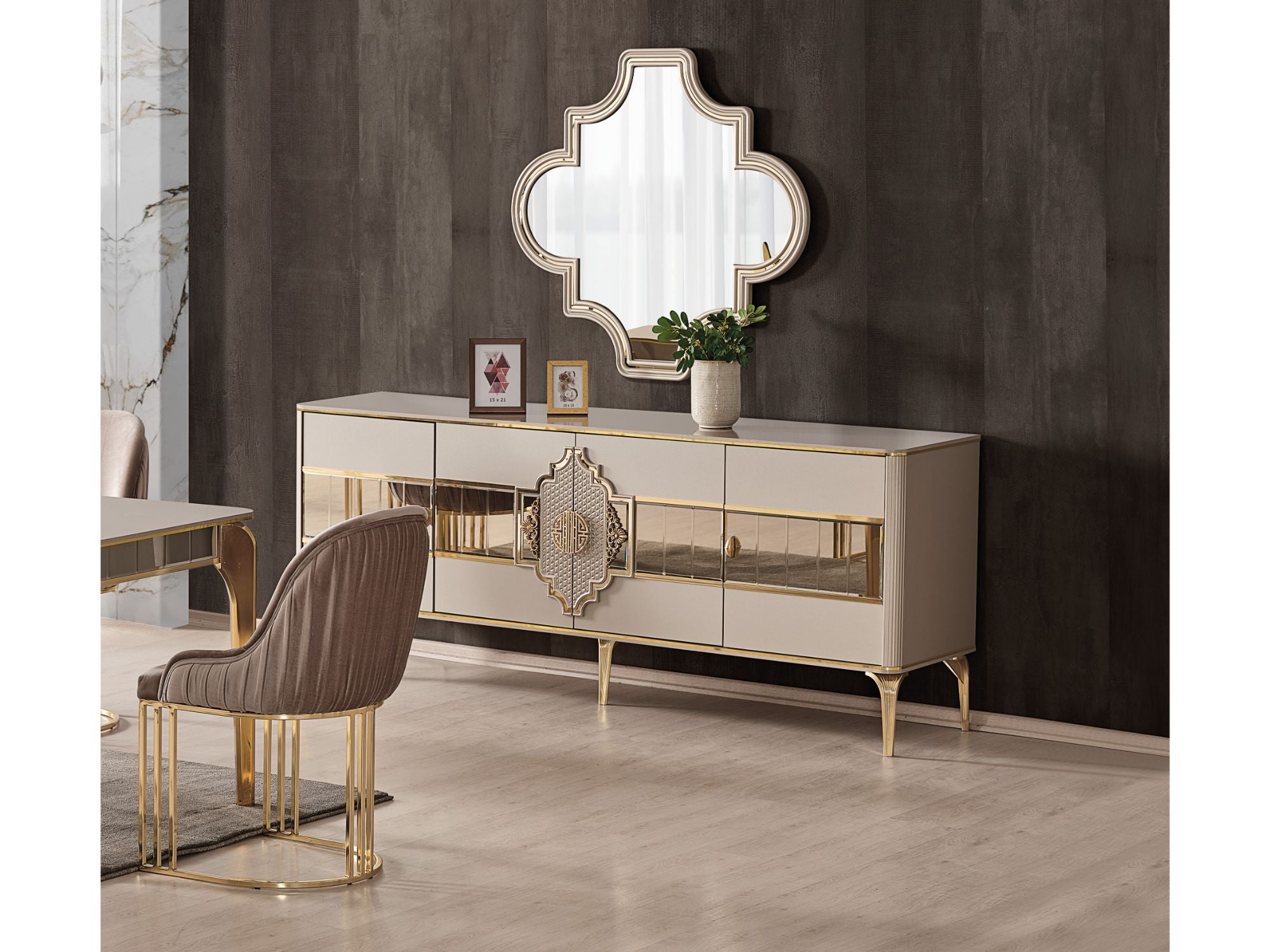 Istanbul Diningroom (Consol With Mirror & Dining Table & 6 Dining Chair)