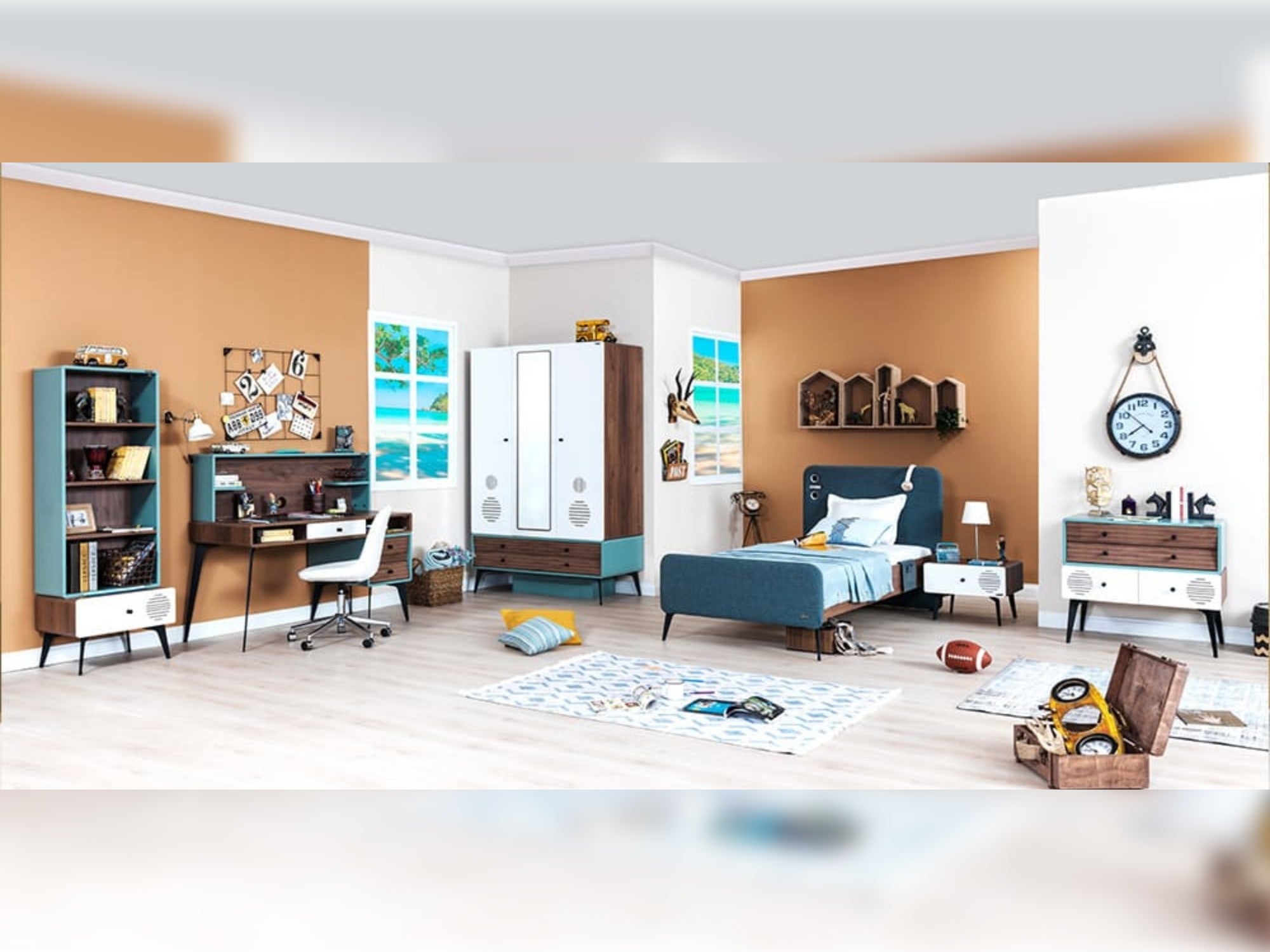 Kampus Kids Room Set (Twin Bed & Nightstand)