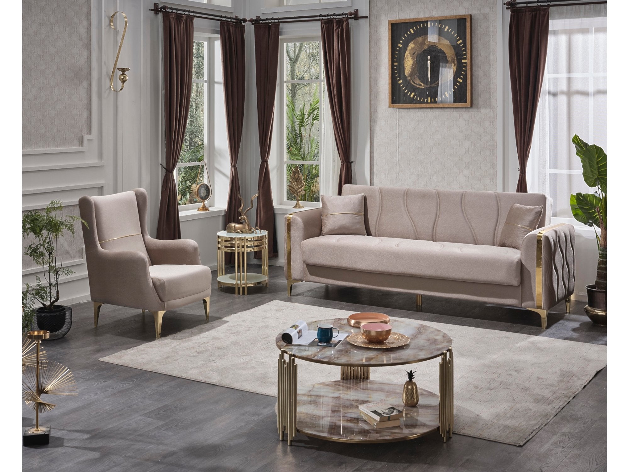 Latina Convertible Livingroom Set (2 Sofa & 2 Chair)