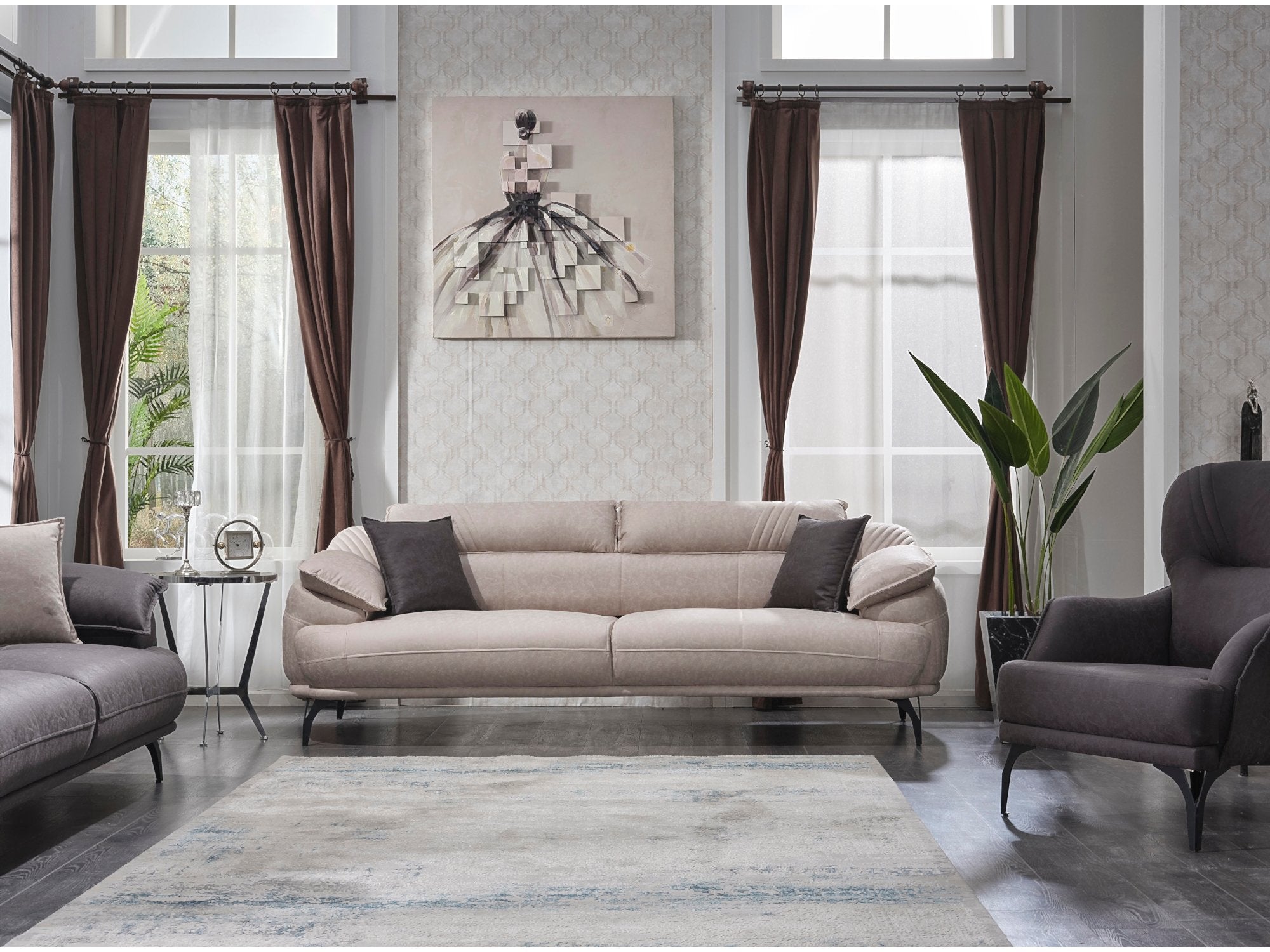 Laura Convertible Livingroom Set (2 Sofa & 2 Chair)