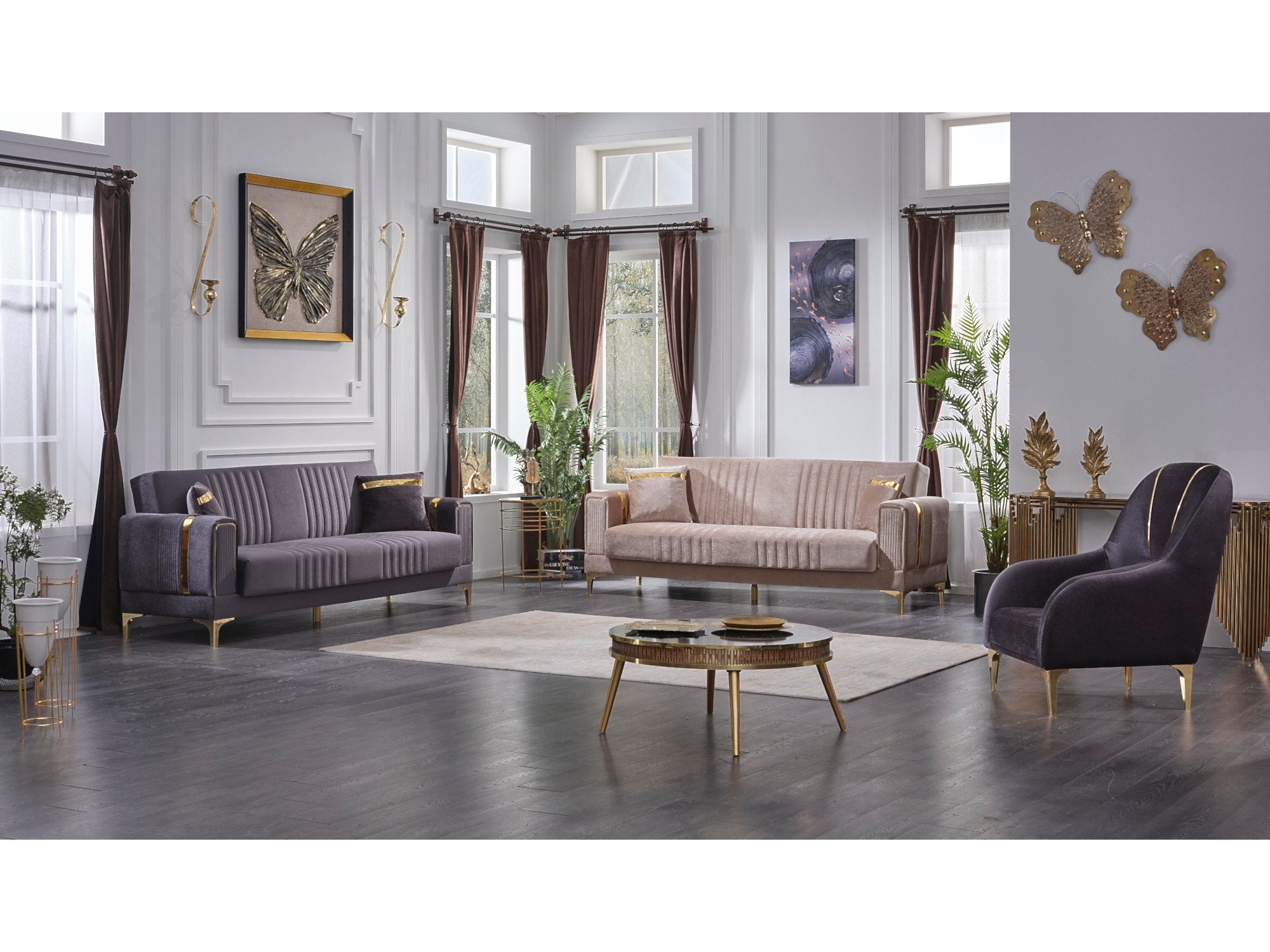 Merlin Convertible Livingroom Set (2 Sofa & 2 Chair)