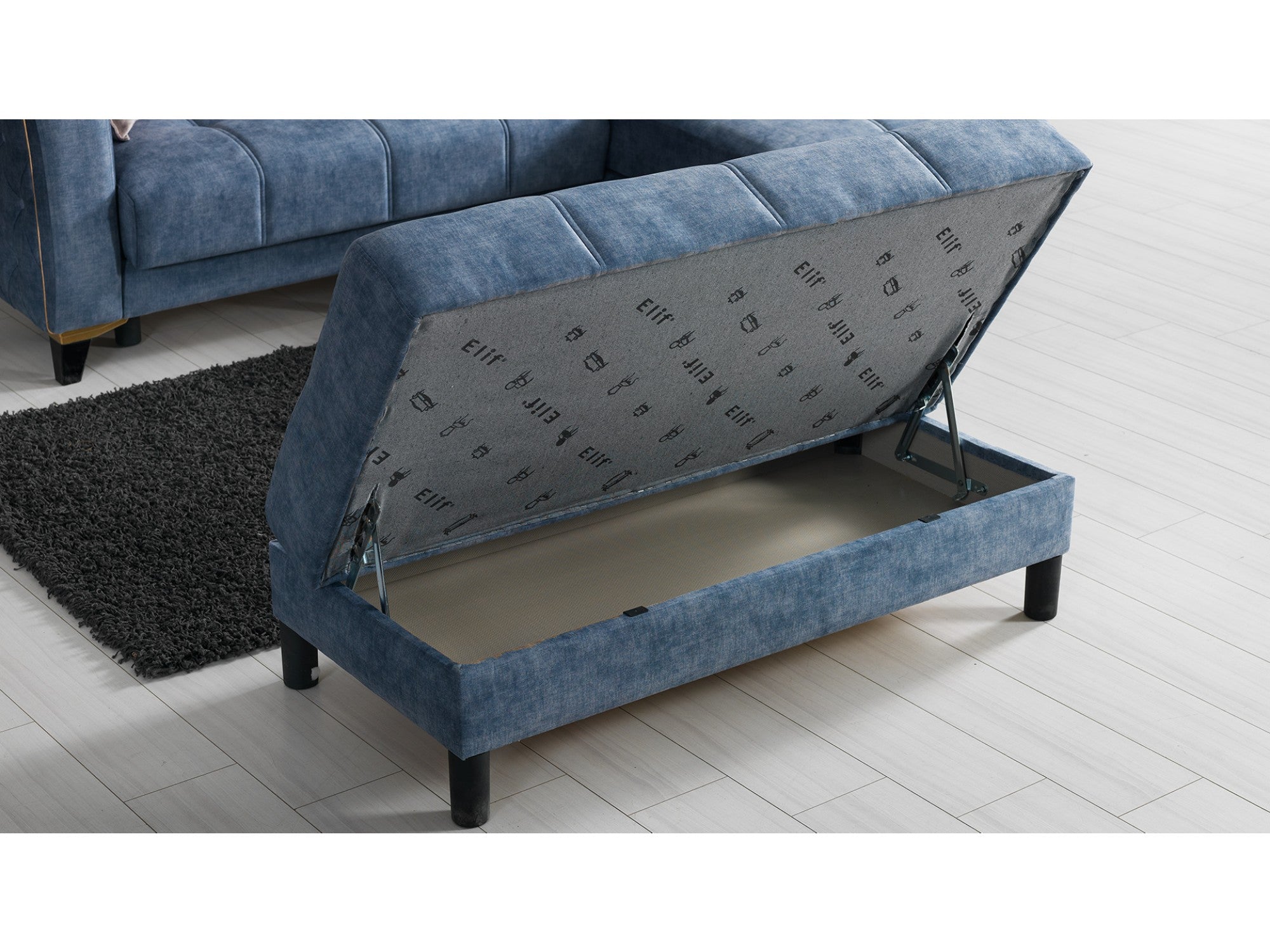 Mini Convertible Sectional With Ottoman