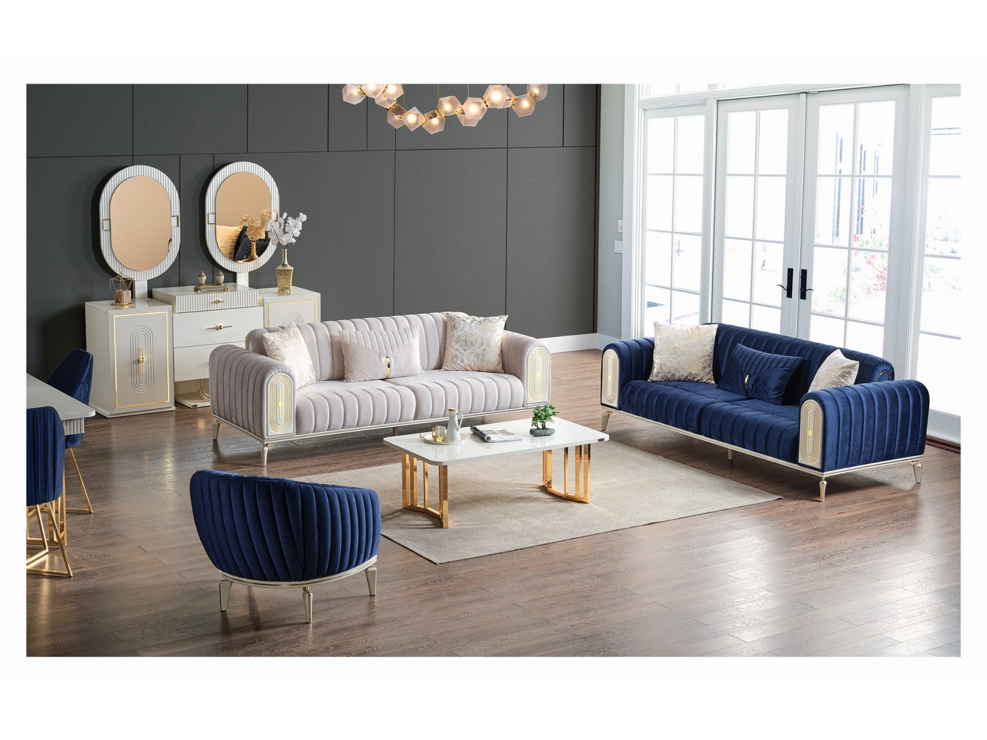 Miray Convertible Livingroom Set (2 Sofa & 2 Chair)