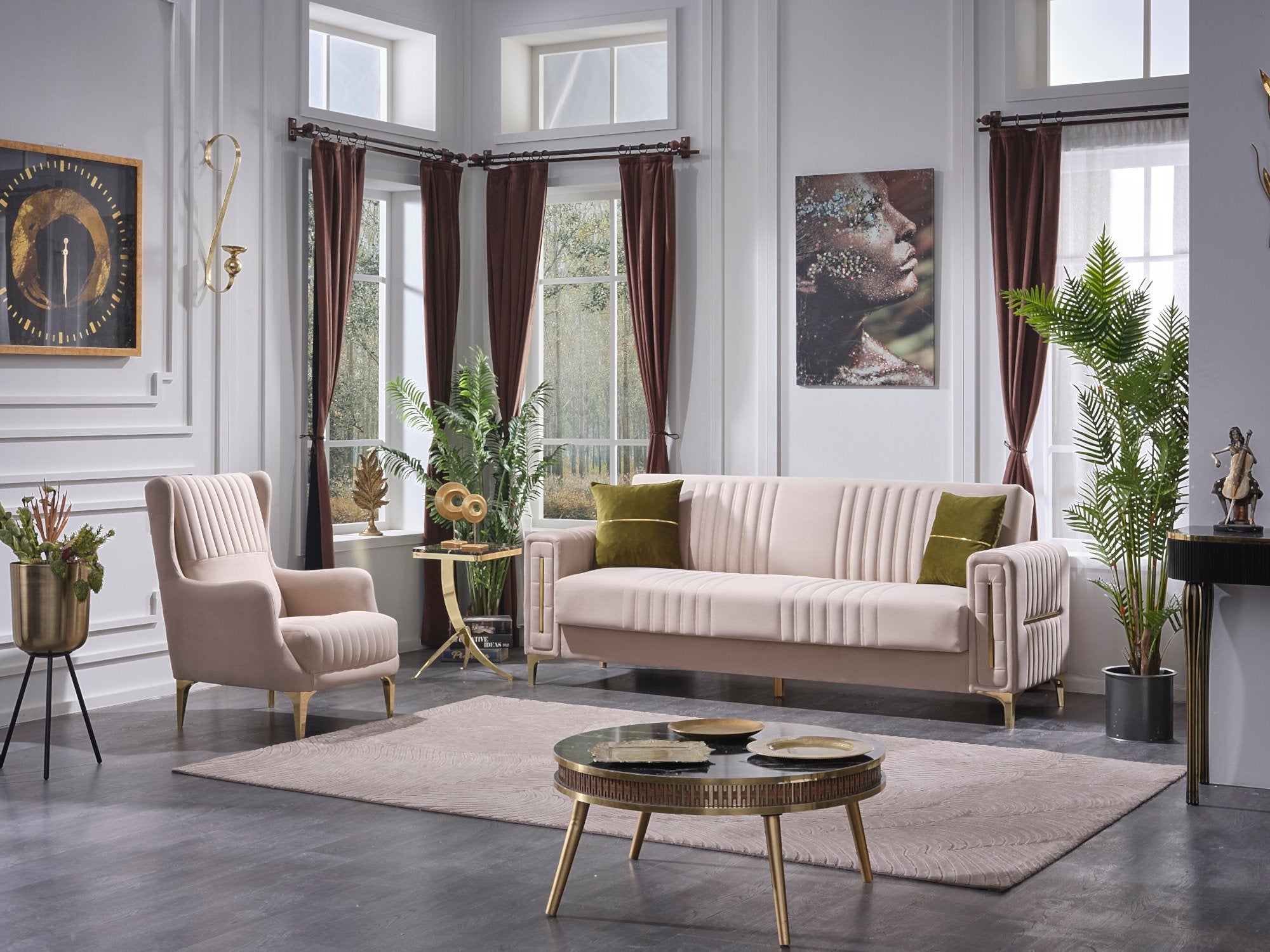 Moreno Convertible Livingroom Set (2 Sofa & 2 Chair)