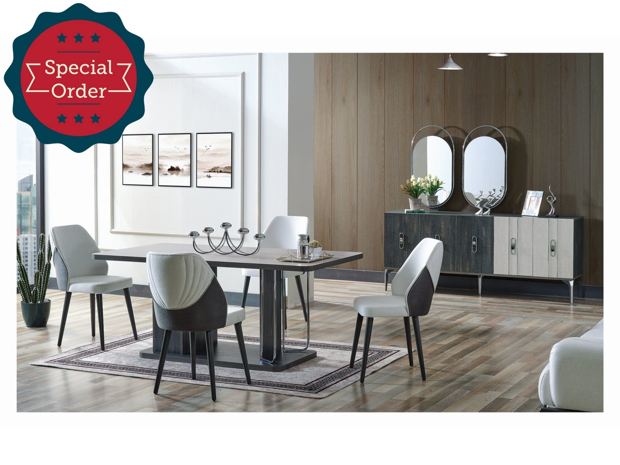 Nero Diningroom Set (Consol & Dining Table & 6 Dining Chair)