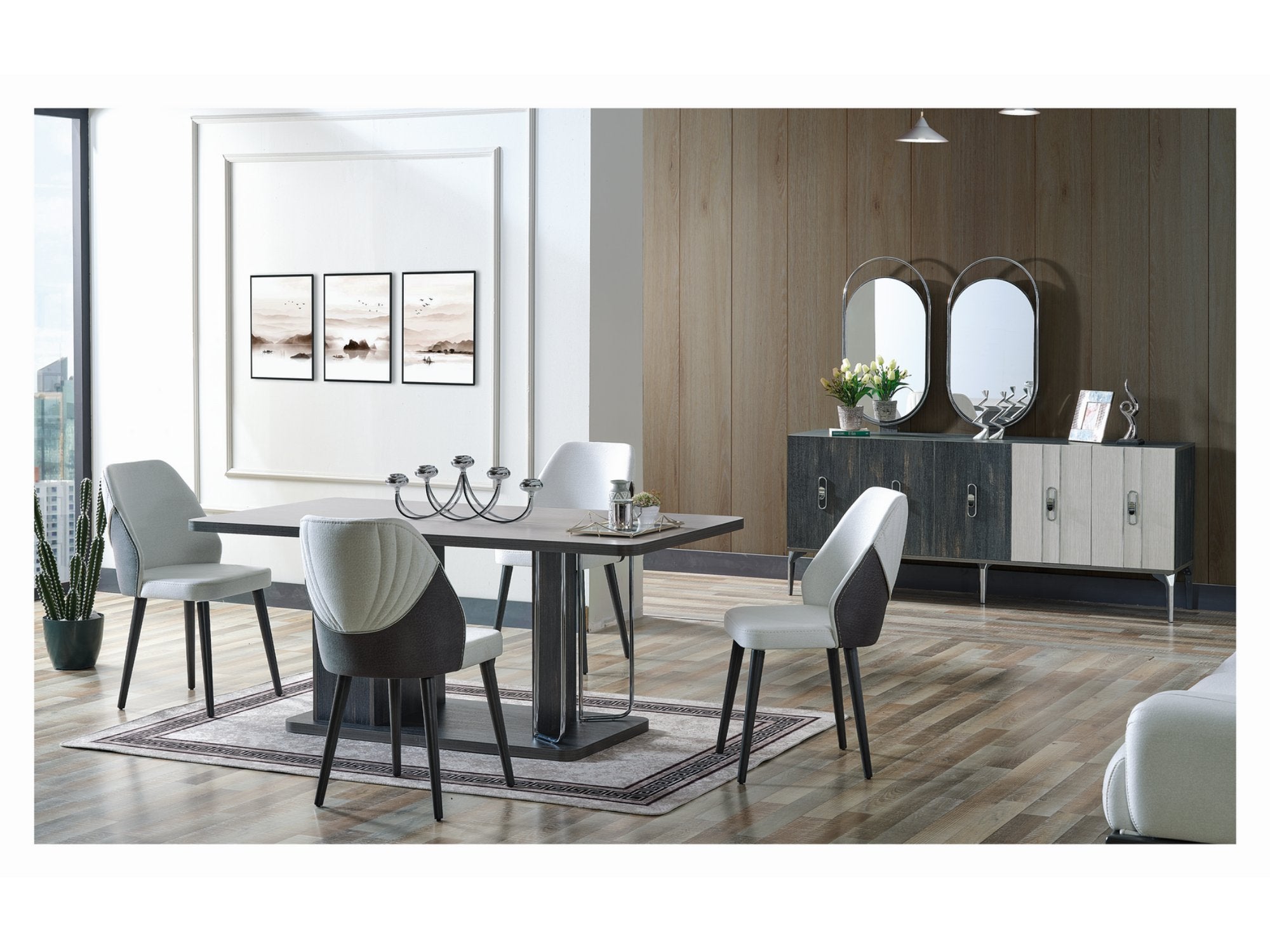 Nero Diningroom Set (Consol & Dining Table & 6 Dining Chair)