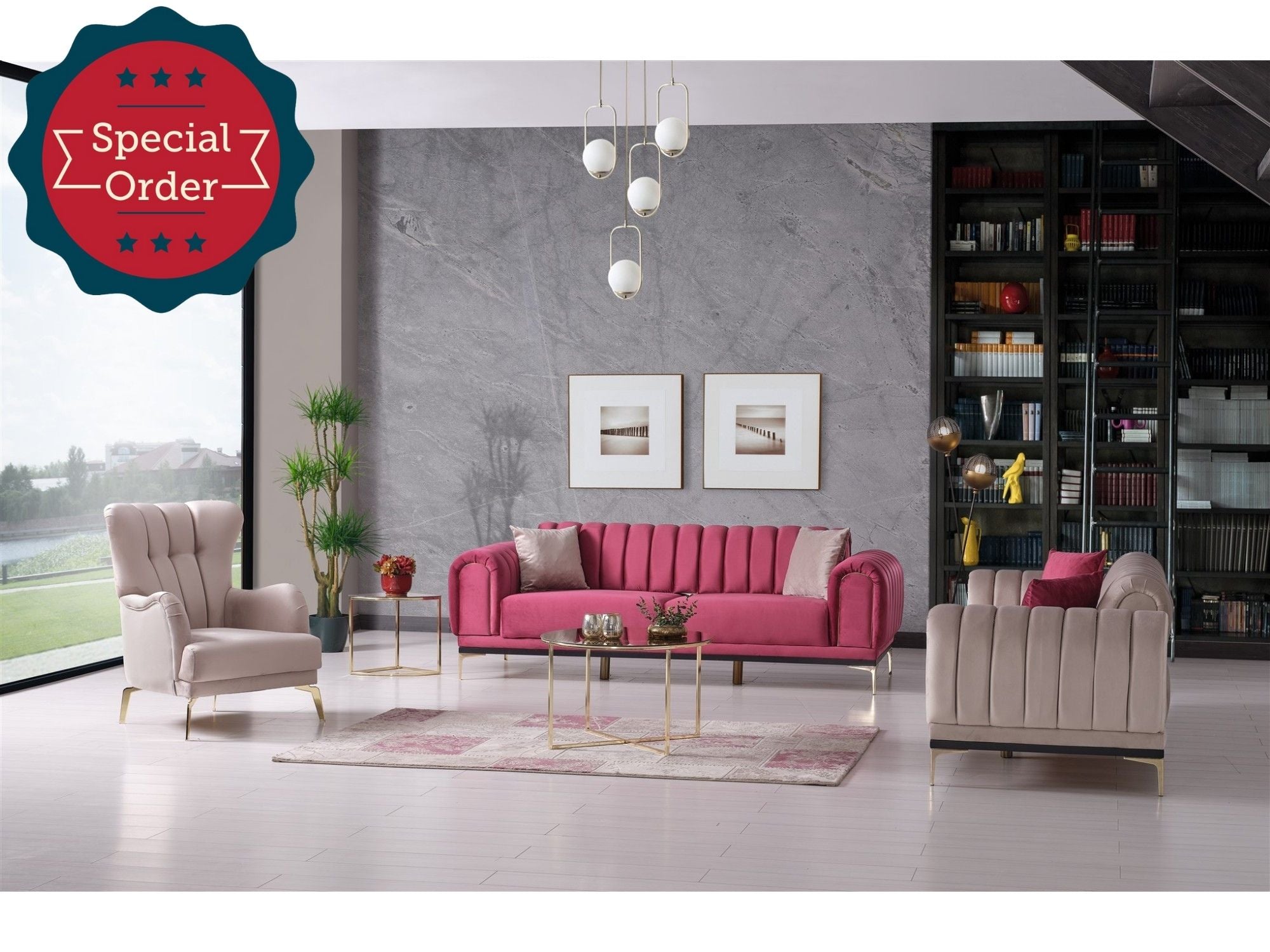 Oscar Convertible Livingroom Set (2 Sofa & 2 Chair)