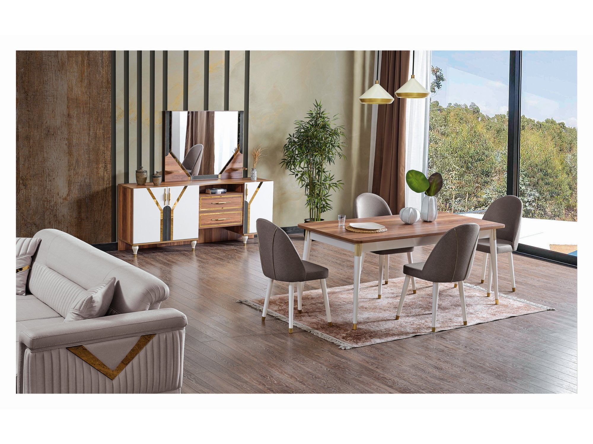 Penta Diningroom Set (Consol & Dining Table & 6 Dining Chair)