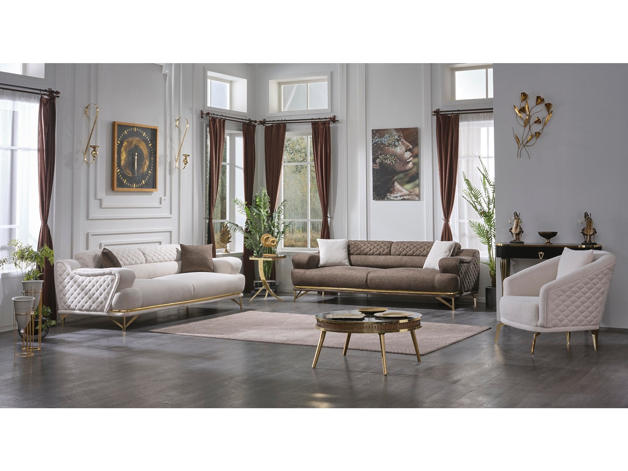 Perla Convertible Livingroom Set (2 Sofa & 2 Chair)