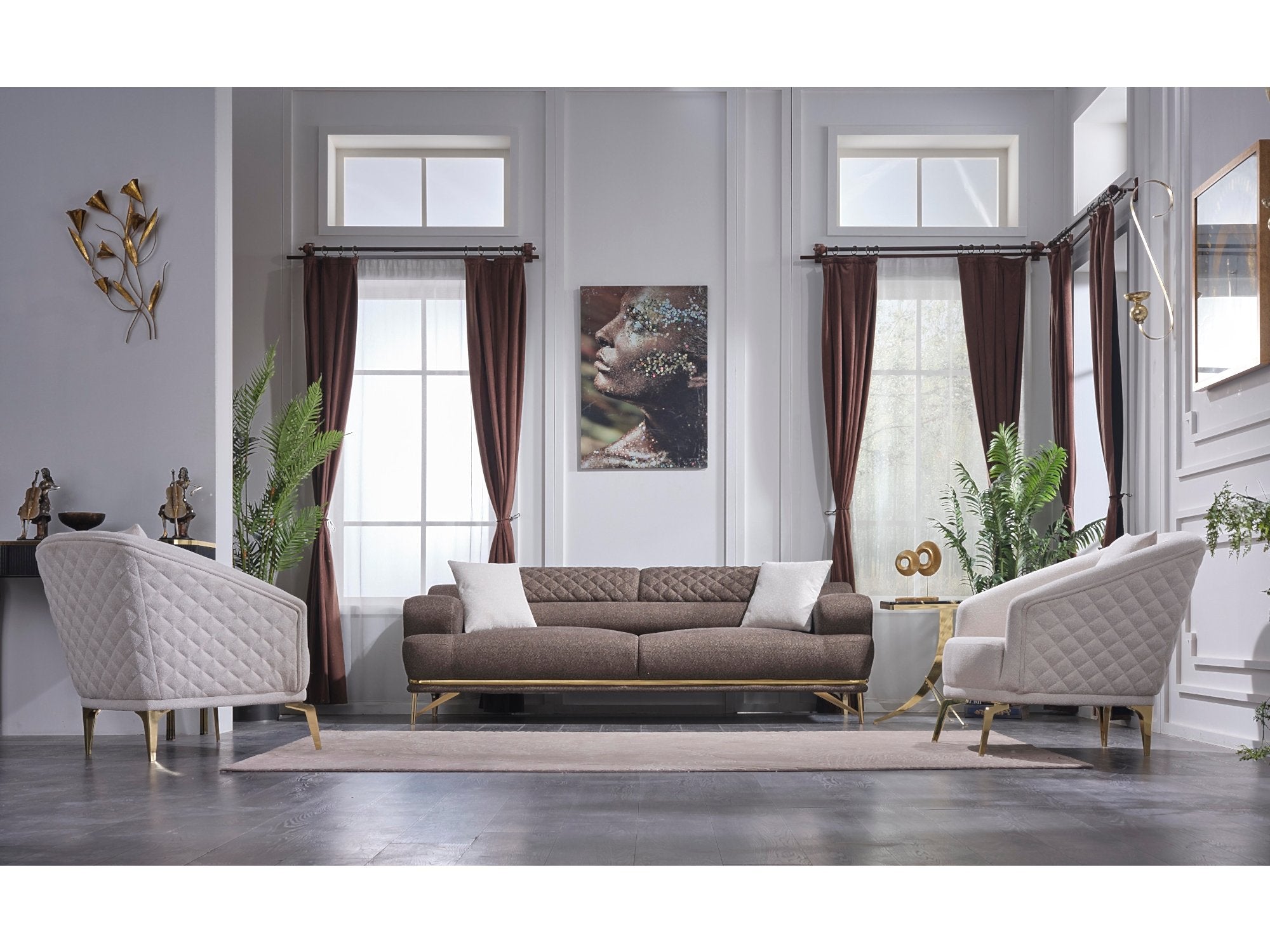 Perla Convertible Livingroom Set (2 Sofa & 2 Chair)