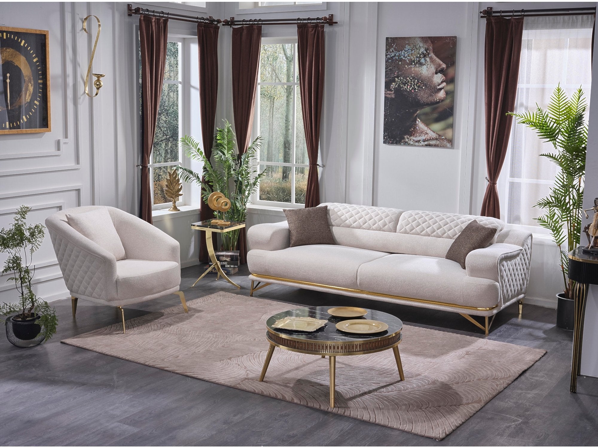 Perla Convertible Livingroom Set (2 Sofa & 2 Chair)