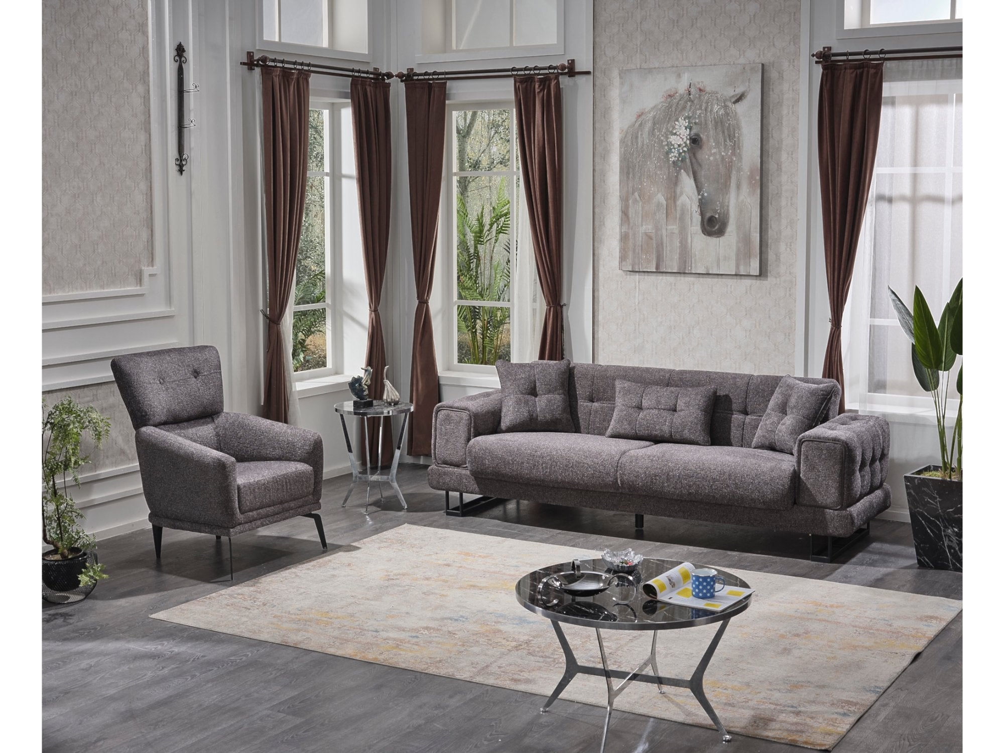 Rose Convertible Livingroom Set (2 Sofa & 2 Chair)