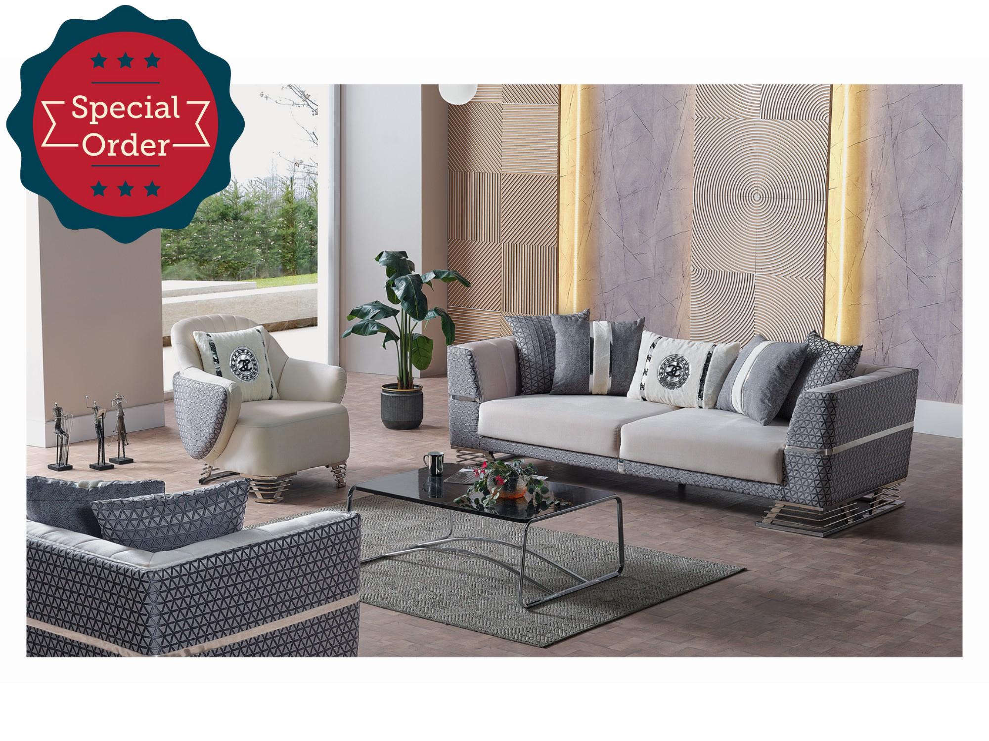 Luxury Royal Stationary Livingroom Set (2 Sofa & 2 Chair)