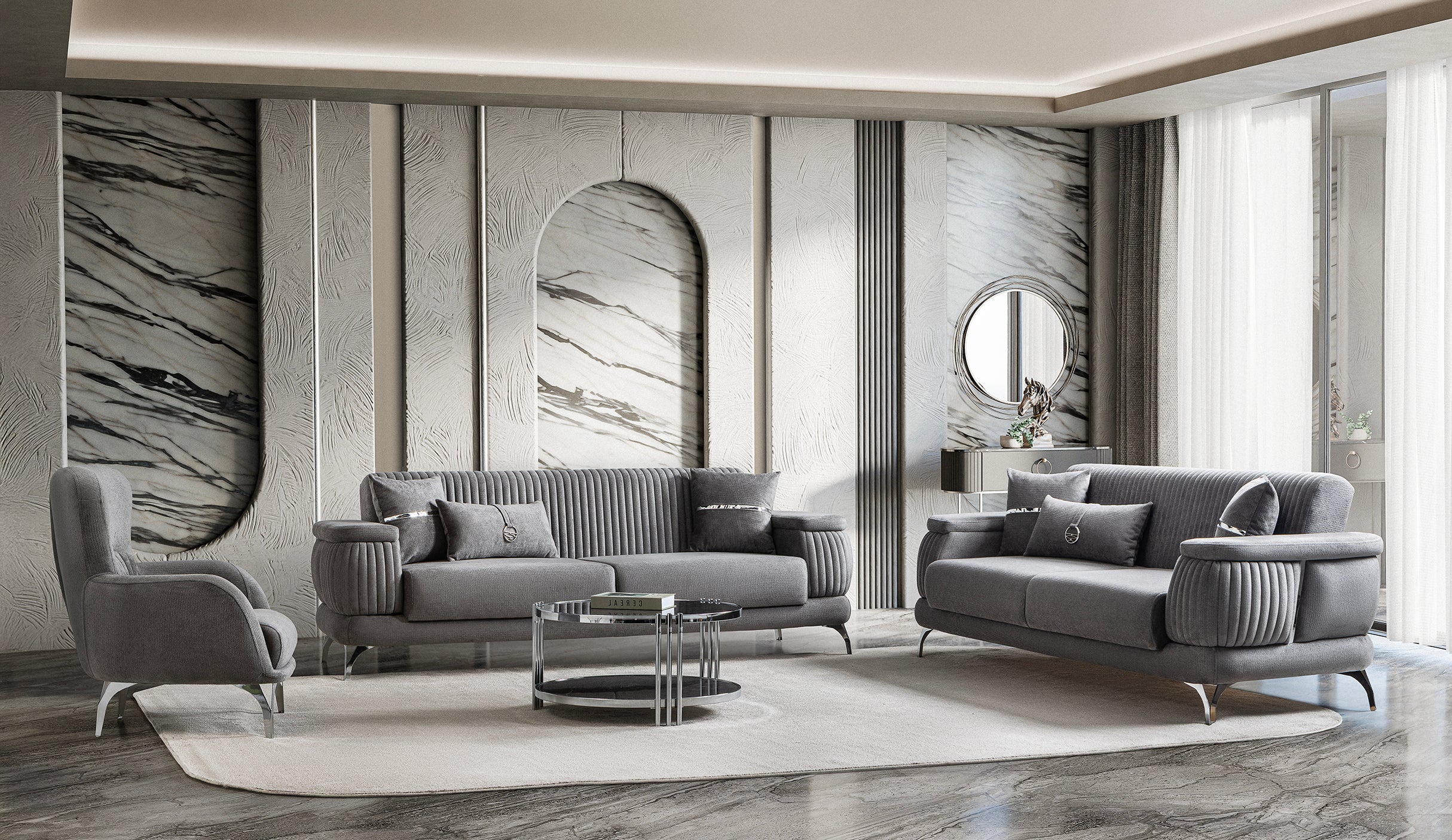Resital 3-pieces (Sofa & Loveseat & Chair) Livingroom Set