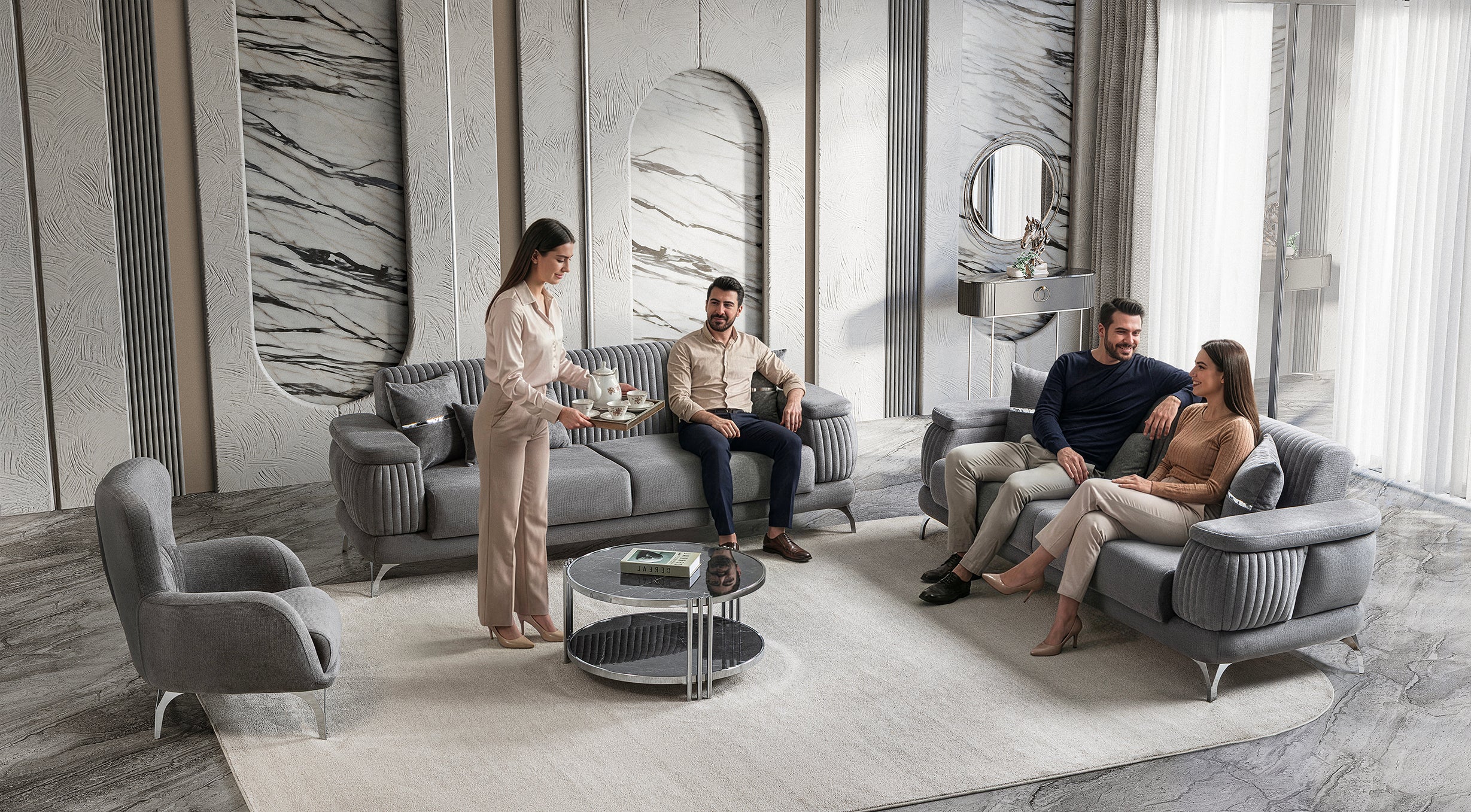 Resital 3-pieces (Sofa & Loveseat & Chair) Livingroom Set