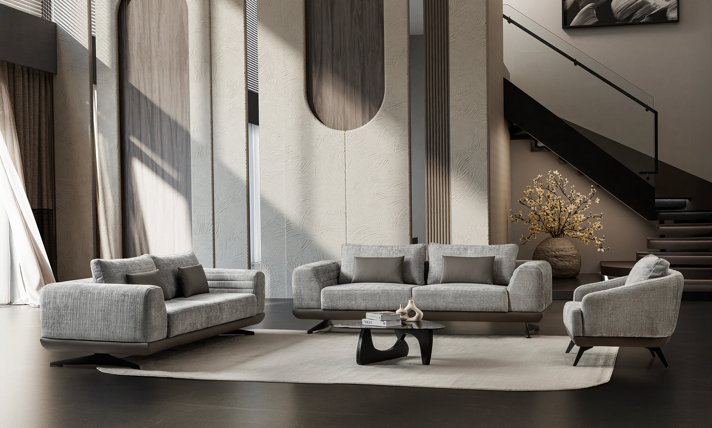 Milano 3-pieces (Sofa & Loveseat & Chair) Livingroom Set