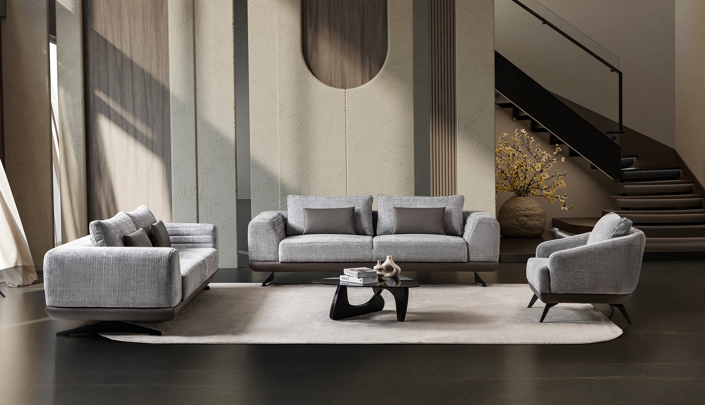 Milano 3-pieces (Sofa & Loveseat & Chair) Livingroom Set