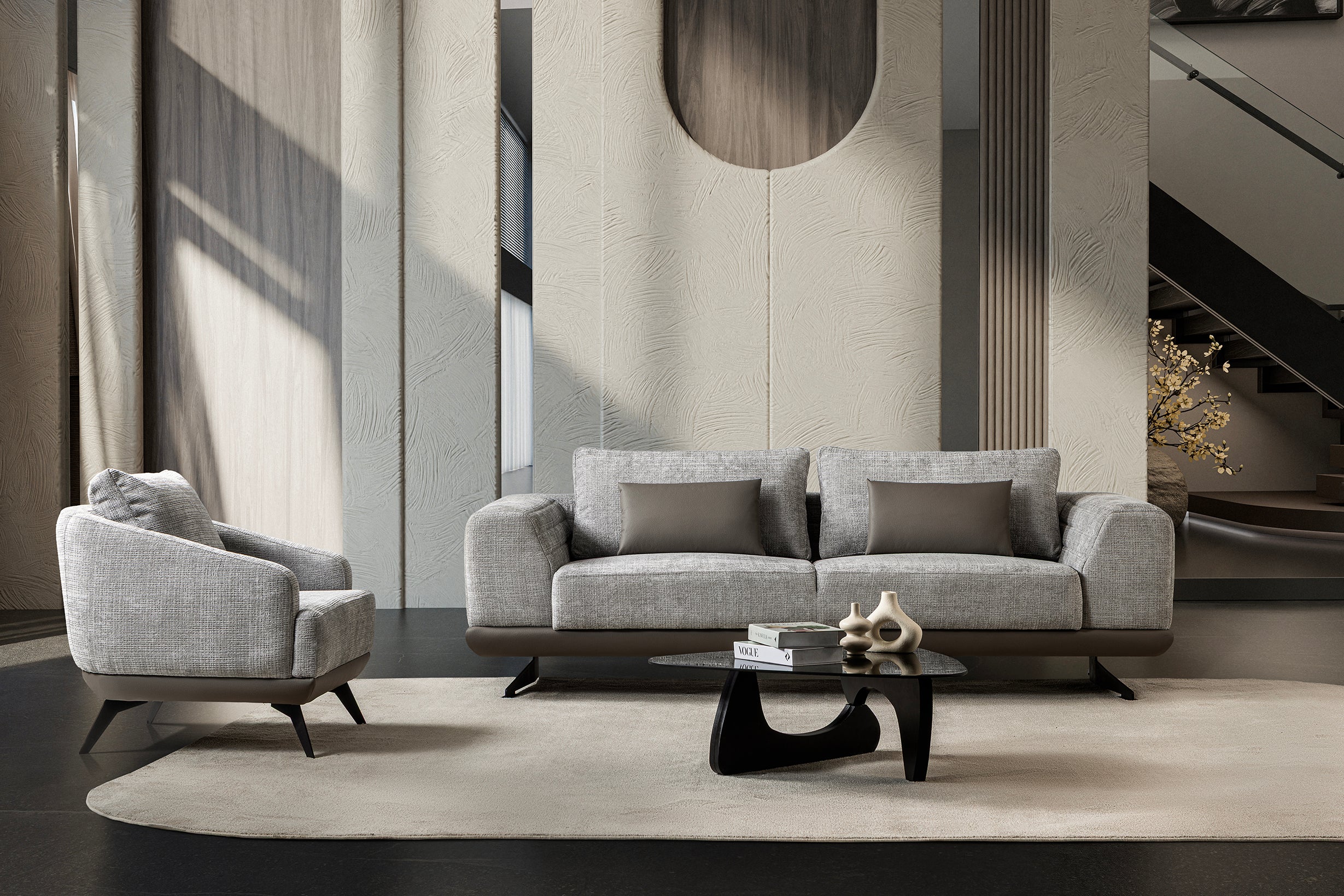 Milano 3-pieces (Sofa & Loveseat & Chair) Livingroom Set