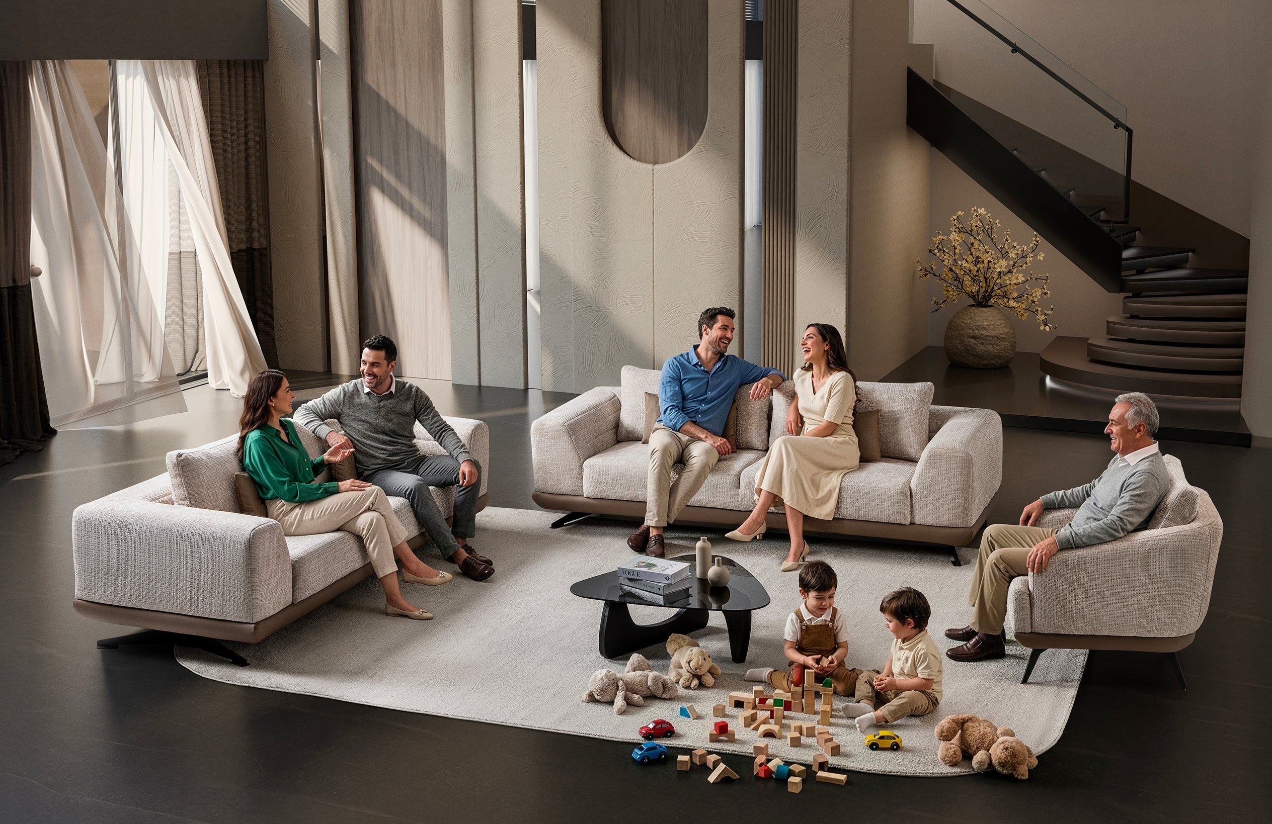 Milano 3-pieces (Sofa & Loveseat & Chair) Livingroom Set