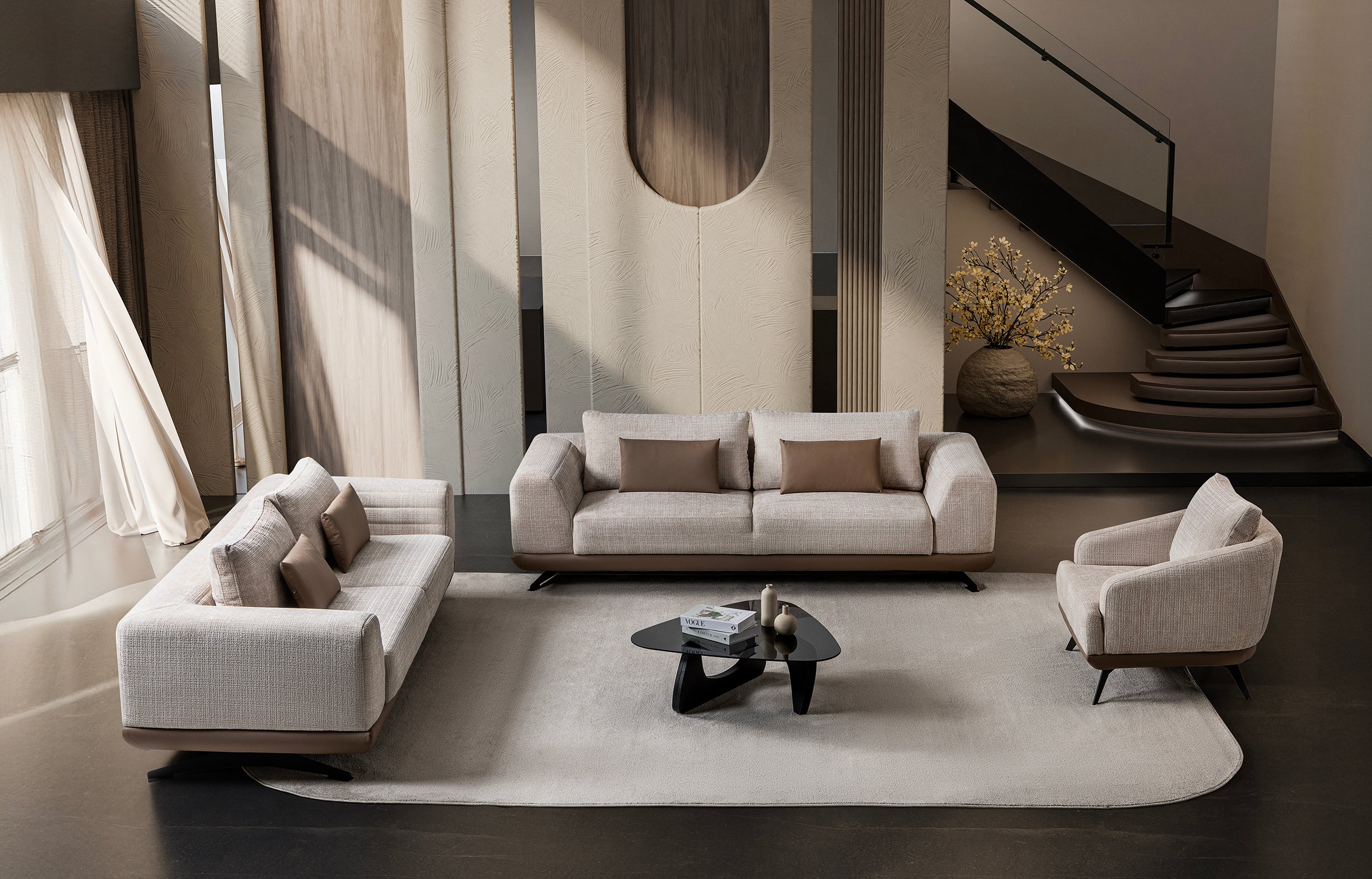 Milano 3-pieces (Sofa & Loveseat & Chair) Livingroom Set