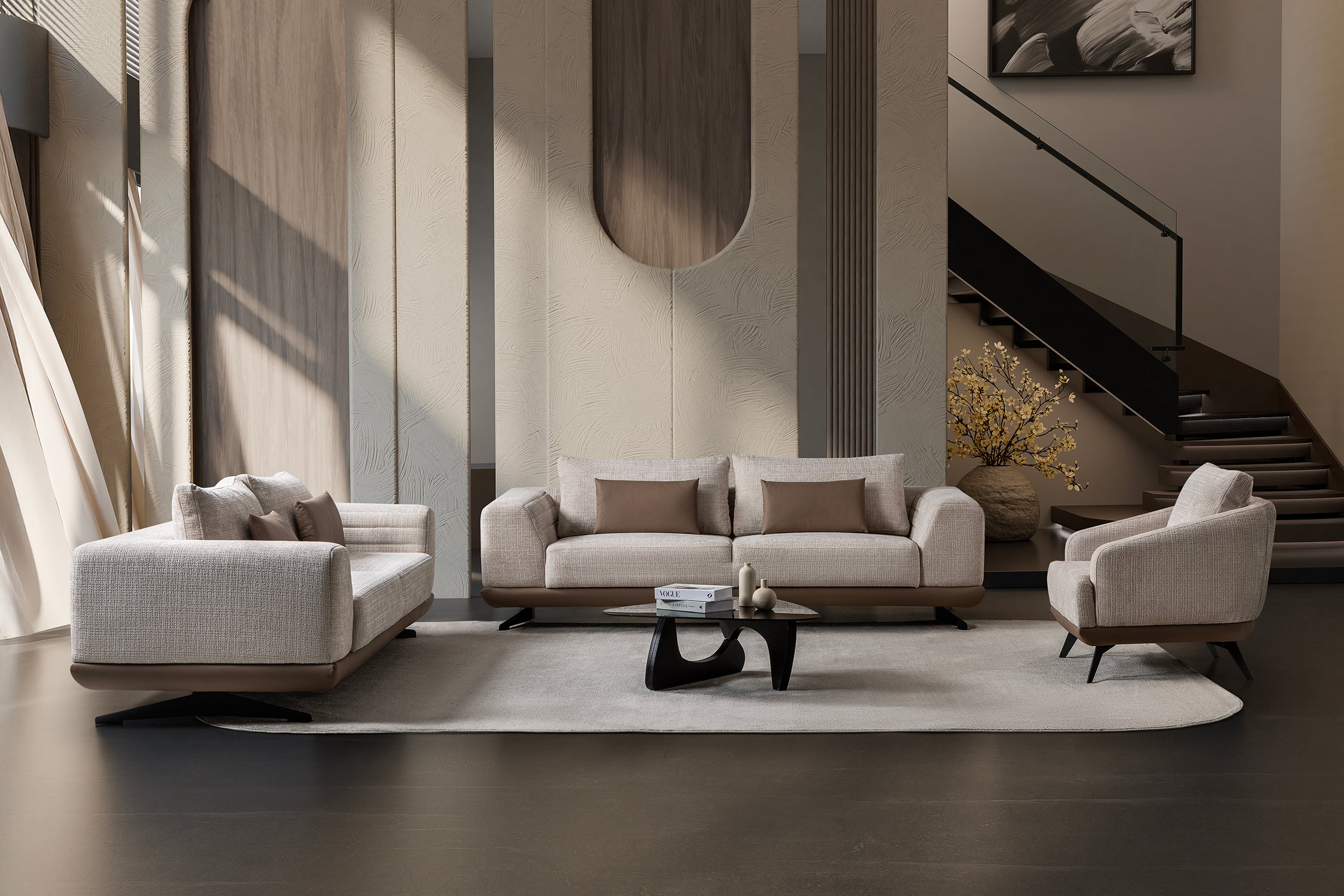 Milano 3-pieces (Sofa & Loveseat & Chair) Livingroom Set