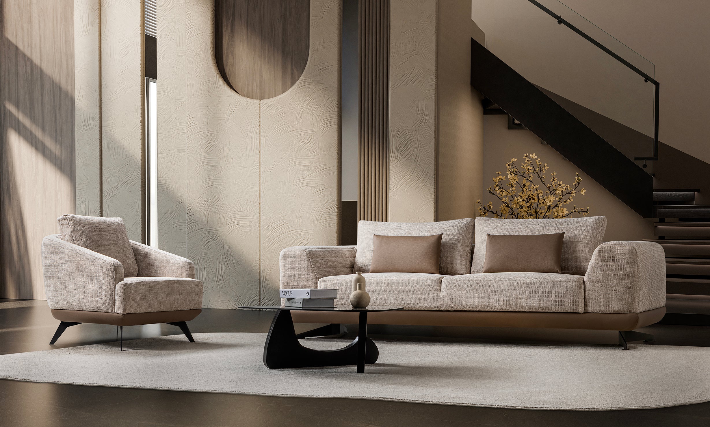 Milano 3-pieces (Sofa & Loveseat & Chair) Livingroom Set