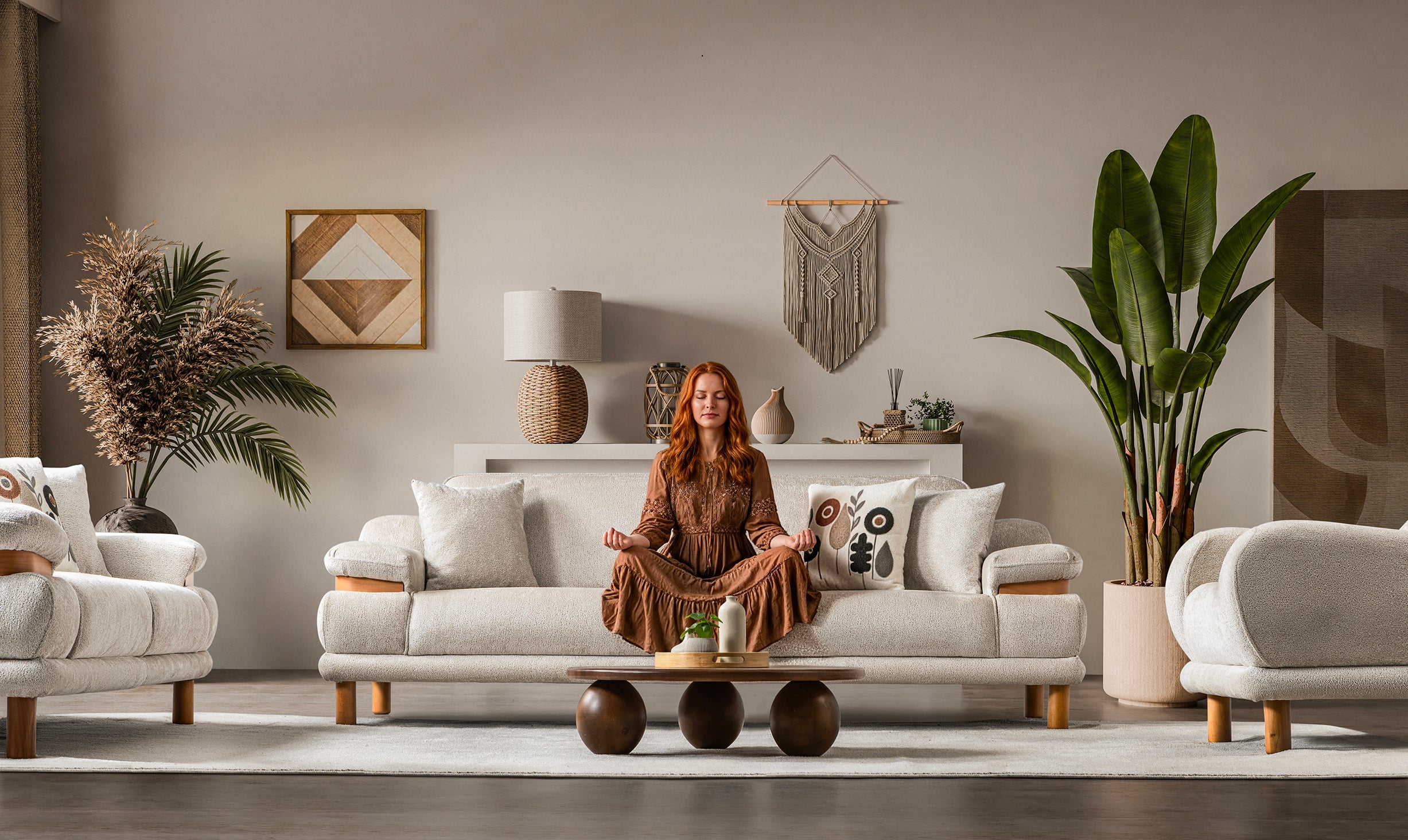 Latte Convertible Sofa