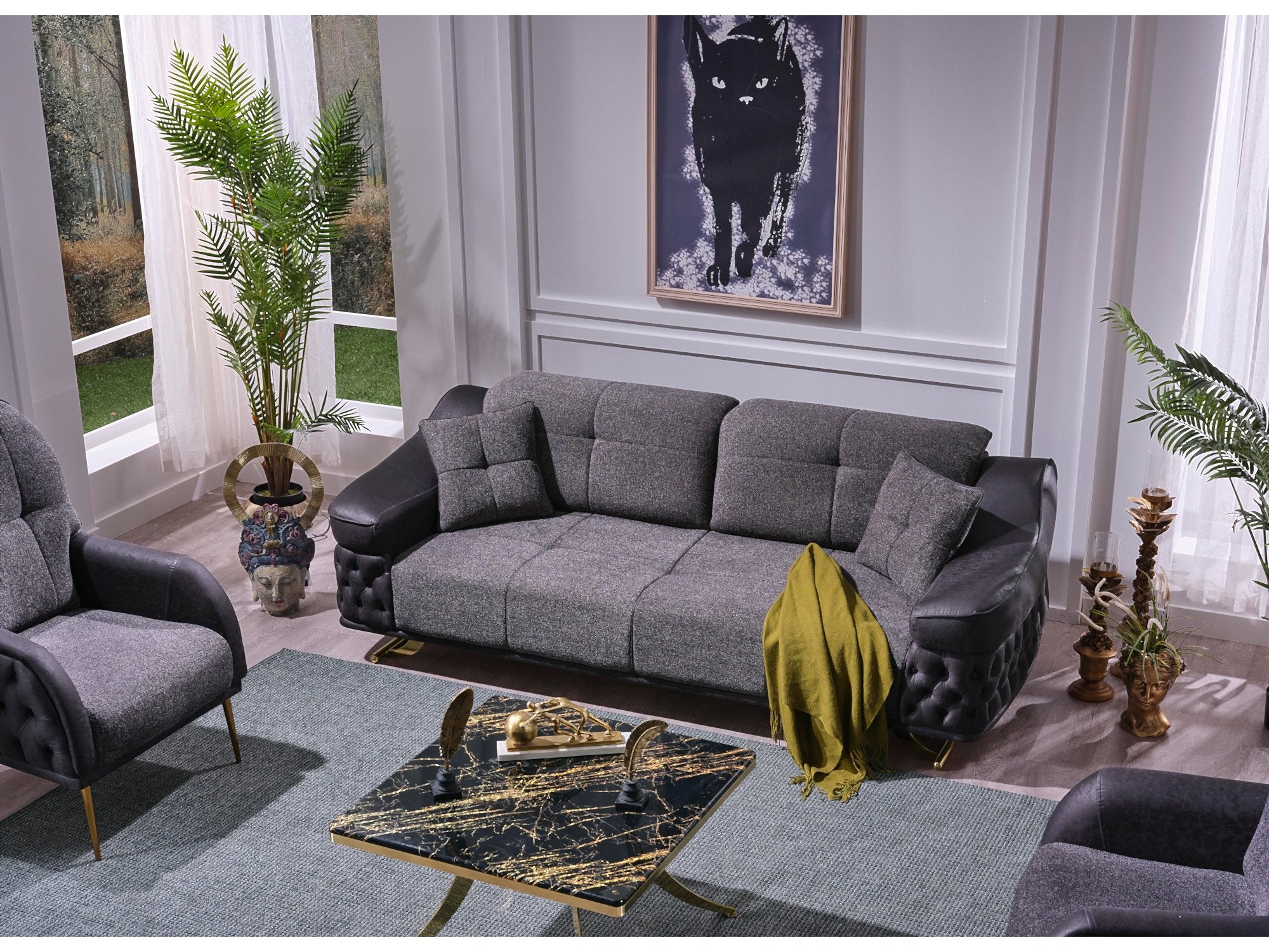 Saiss Convertible Livingroom Set (2 Sofa & 2 Chair)
