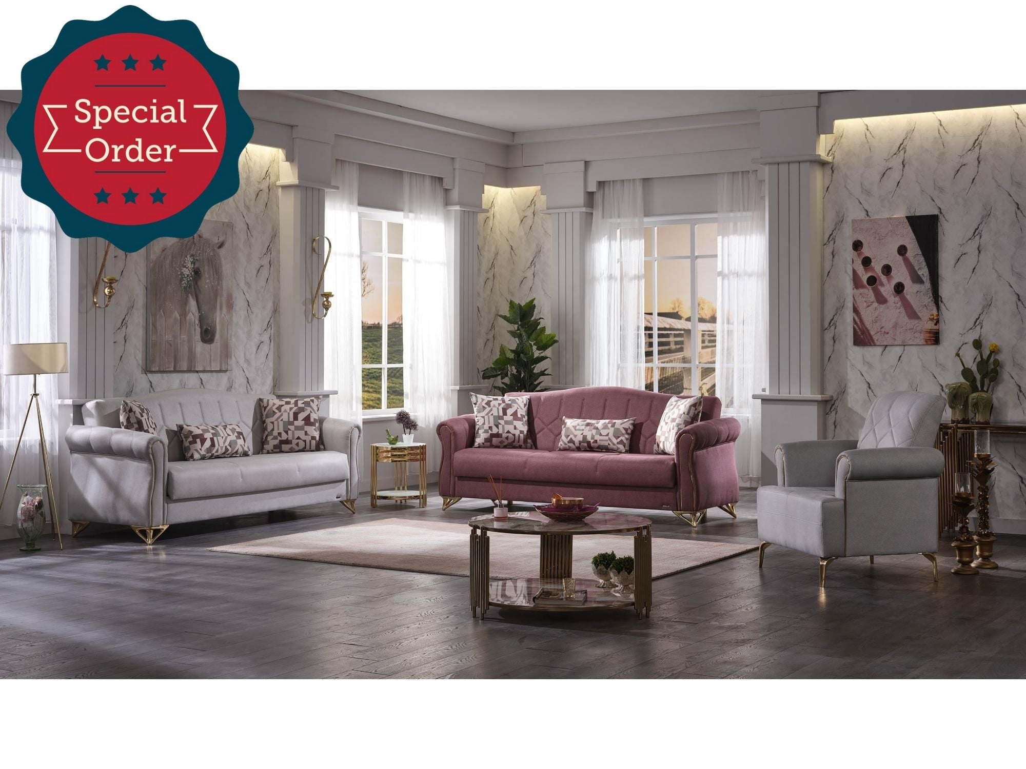 Serra Convertible Livingroom Set (2 Sofa & 2 Chair)