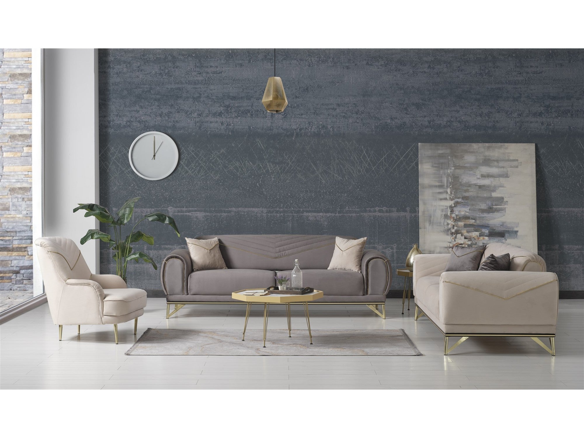 Sidney Convertible Livingroom Set (2 Sofa & 2 Chair)