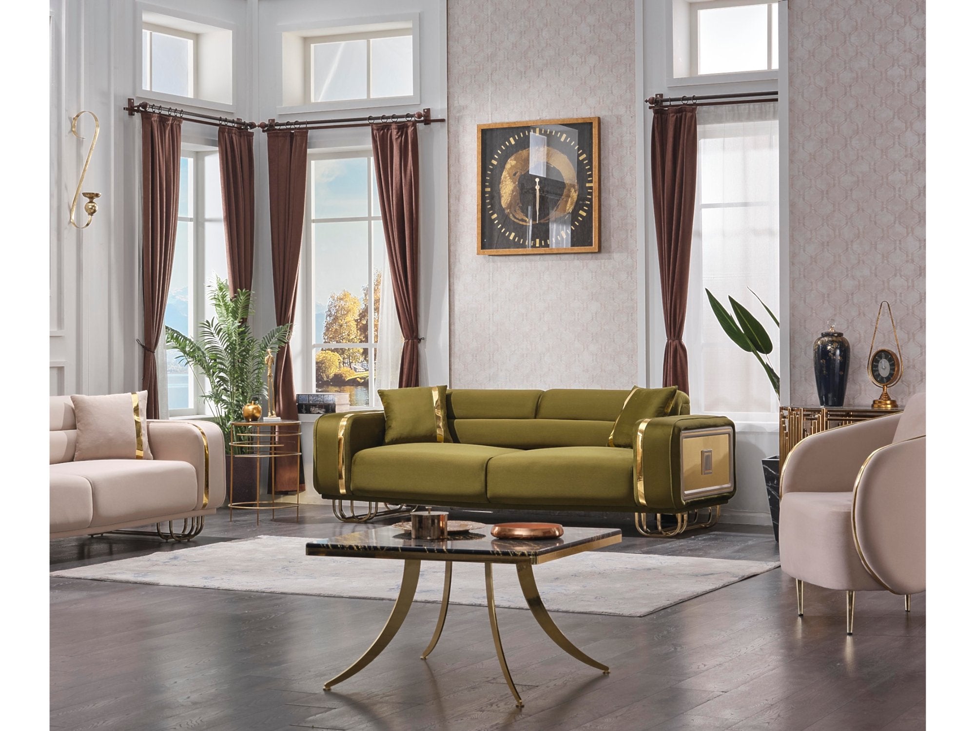 Truva Convertible Livingroom Set (2 Sofa & 2 Chair)