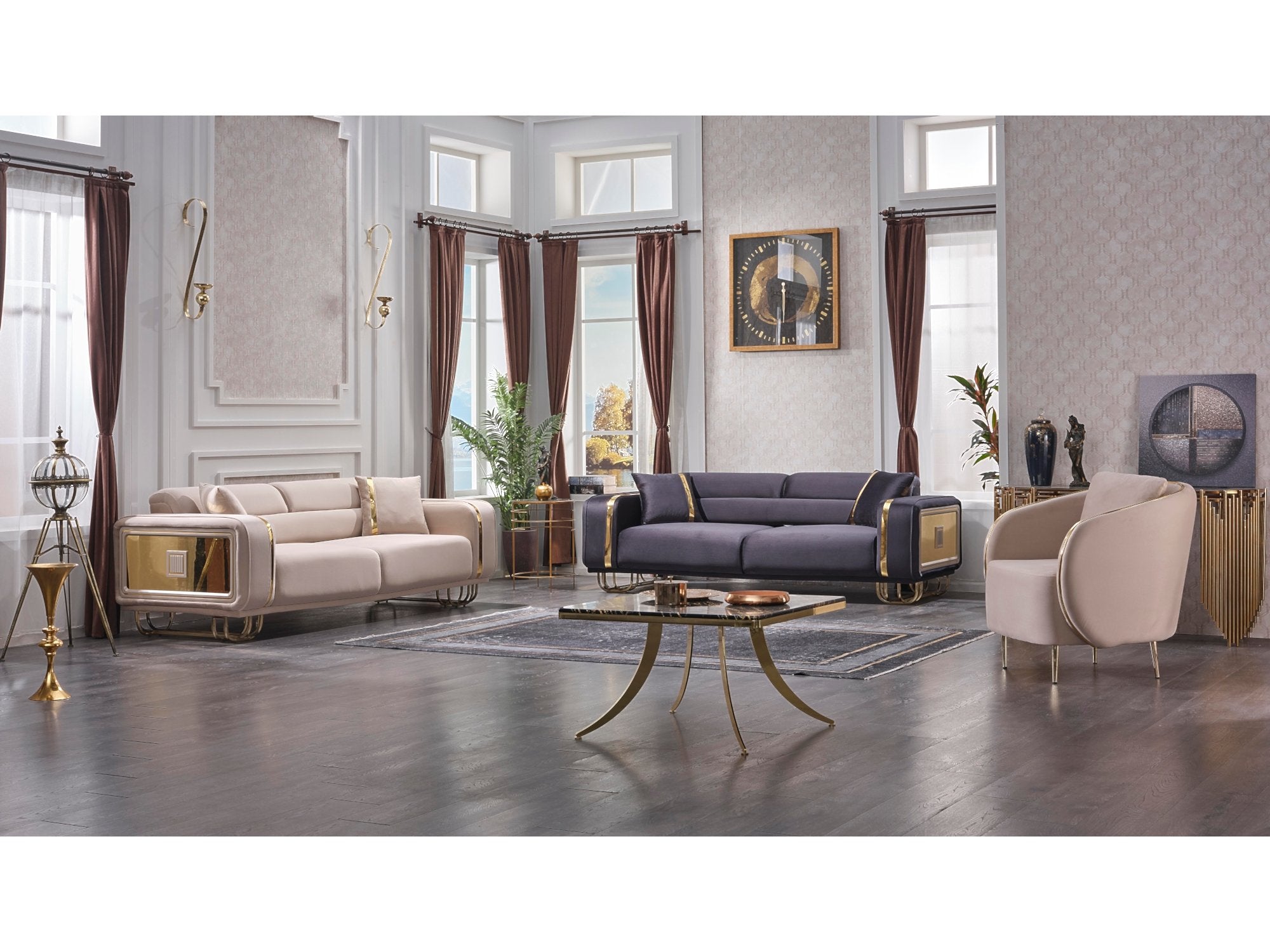 Truva Convertible Livingroom Set (2 Sofa & 2 Chair)