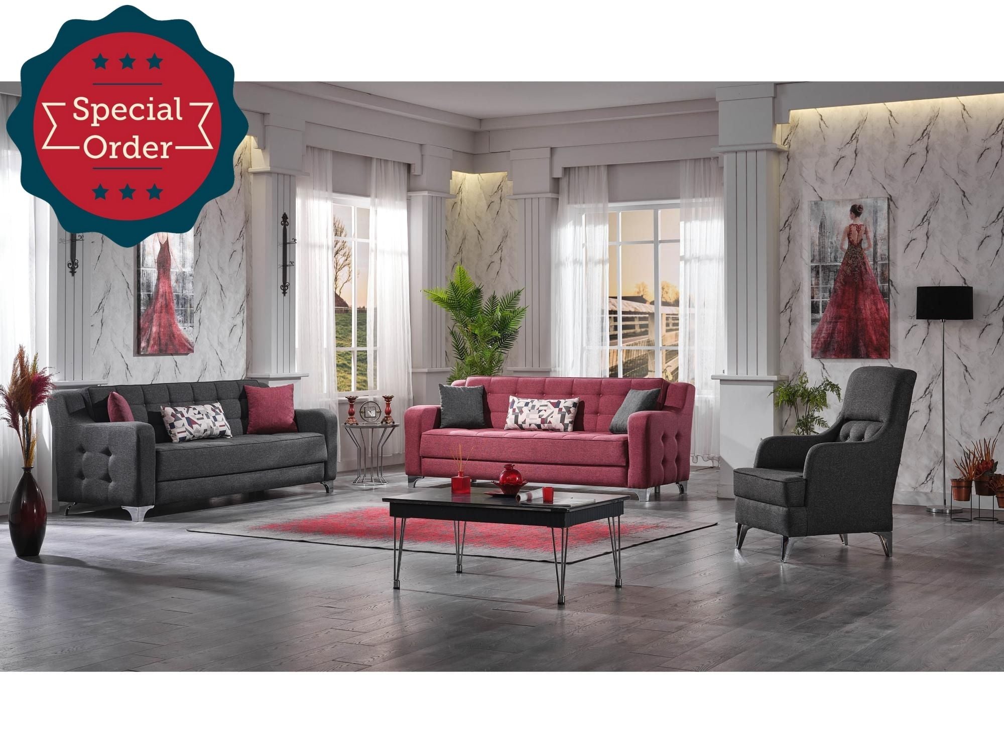 Vega Convertible Livingroom Set (2 Sofa & 2 Chair)