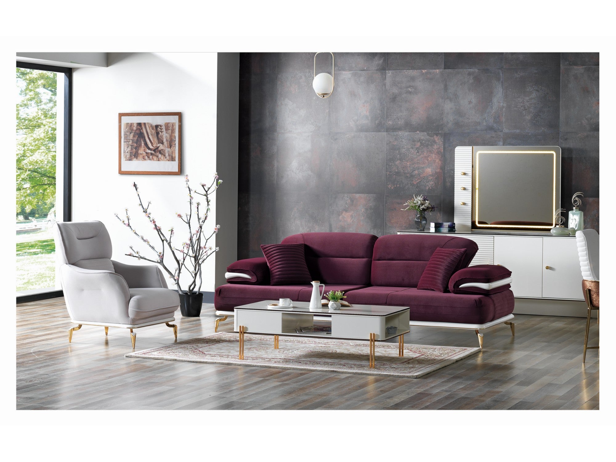 Zumrut Convertible Livingroom Set (2 Sofa & 2 Chair)