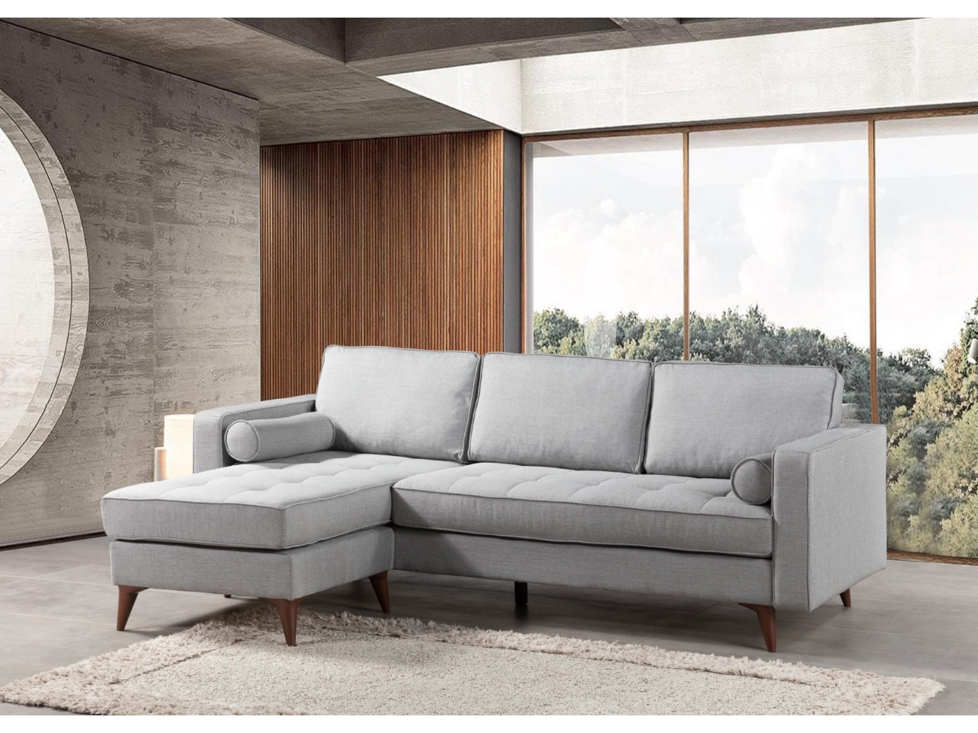 Still Livingroom Sectional Light Grey