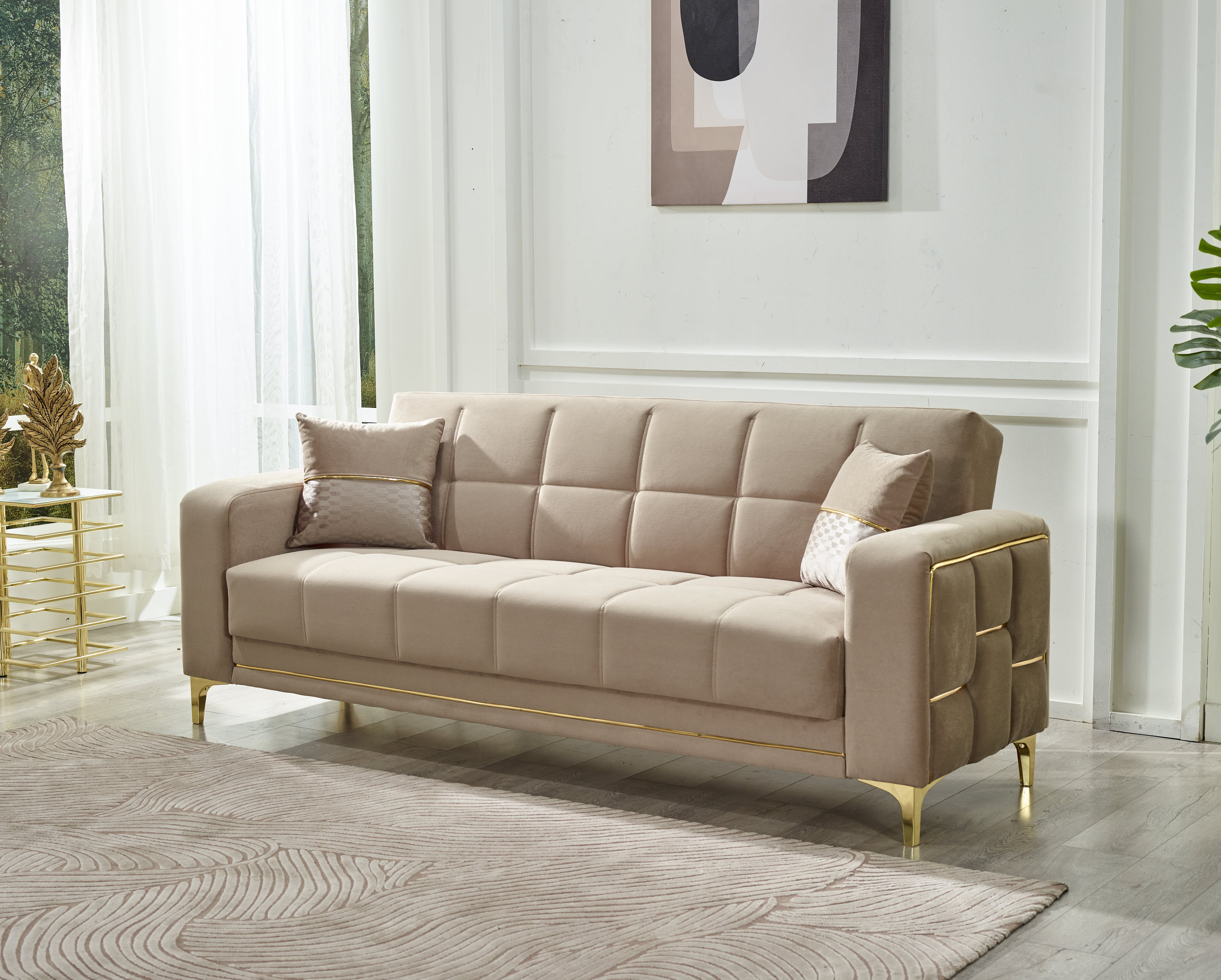Alice Convertible Sofa Beige
