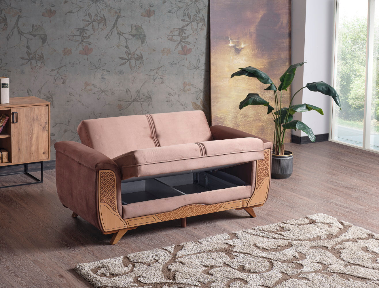 Alyans Convertible Livingroom (1 Sofa & 1 Loveseat & 1 Chair) Brown