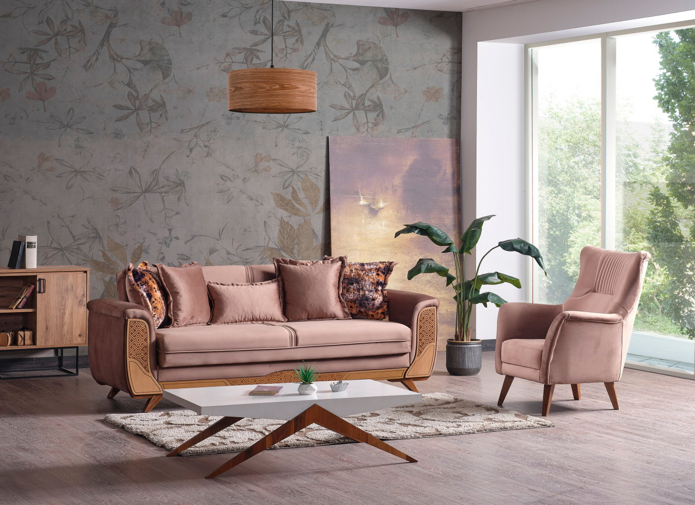 Alyans Convertible Livingroom (1 Sofa & 1 Loveseat & 1 Chair) Brown