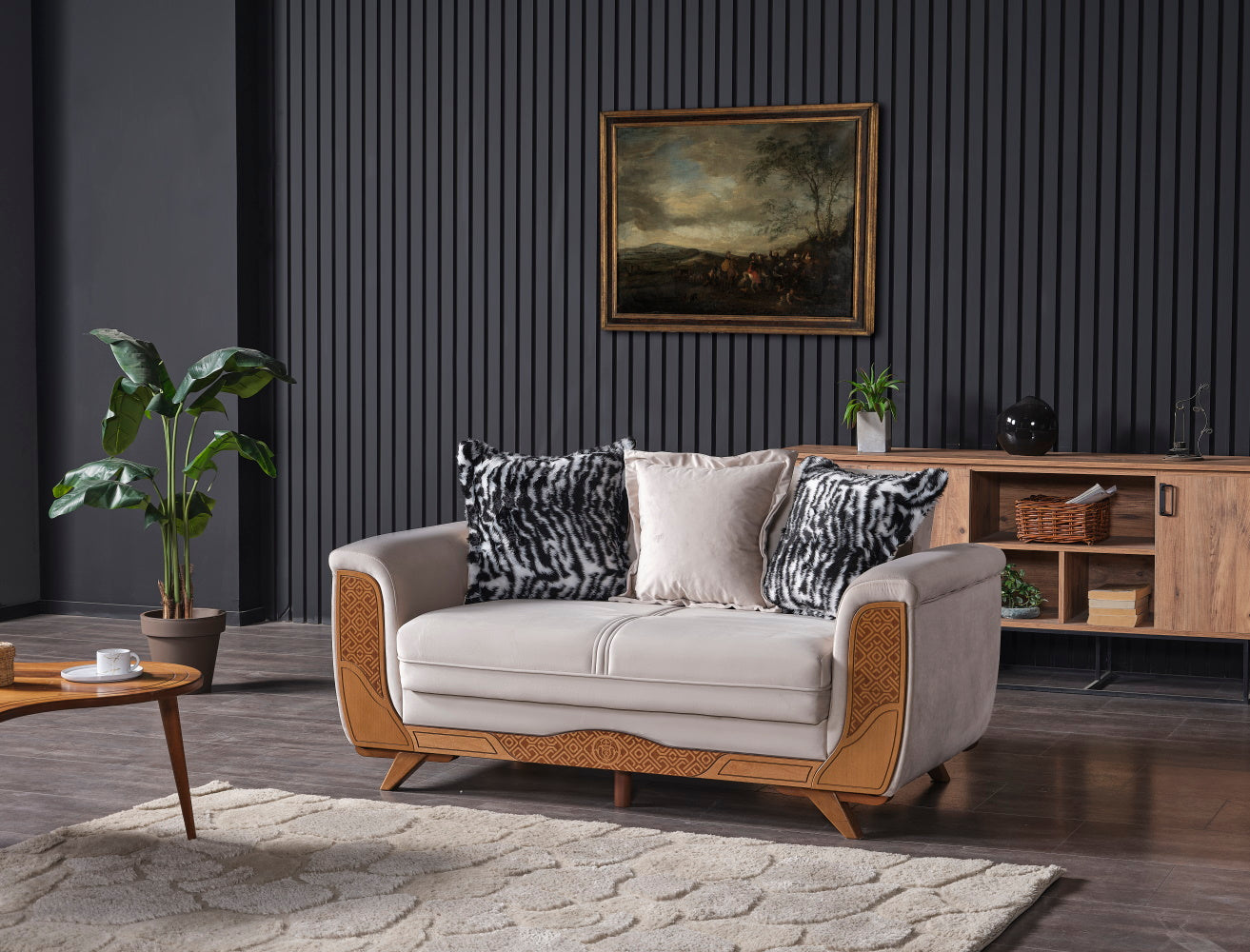 Alyans Convertible Loveseat Cream