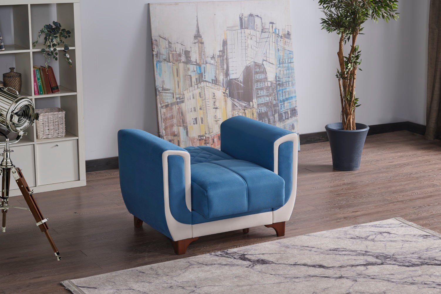 Berre Convertible Livingroom (2 Sofa & 2 Chair) Blue