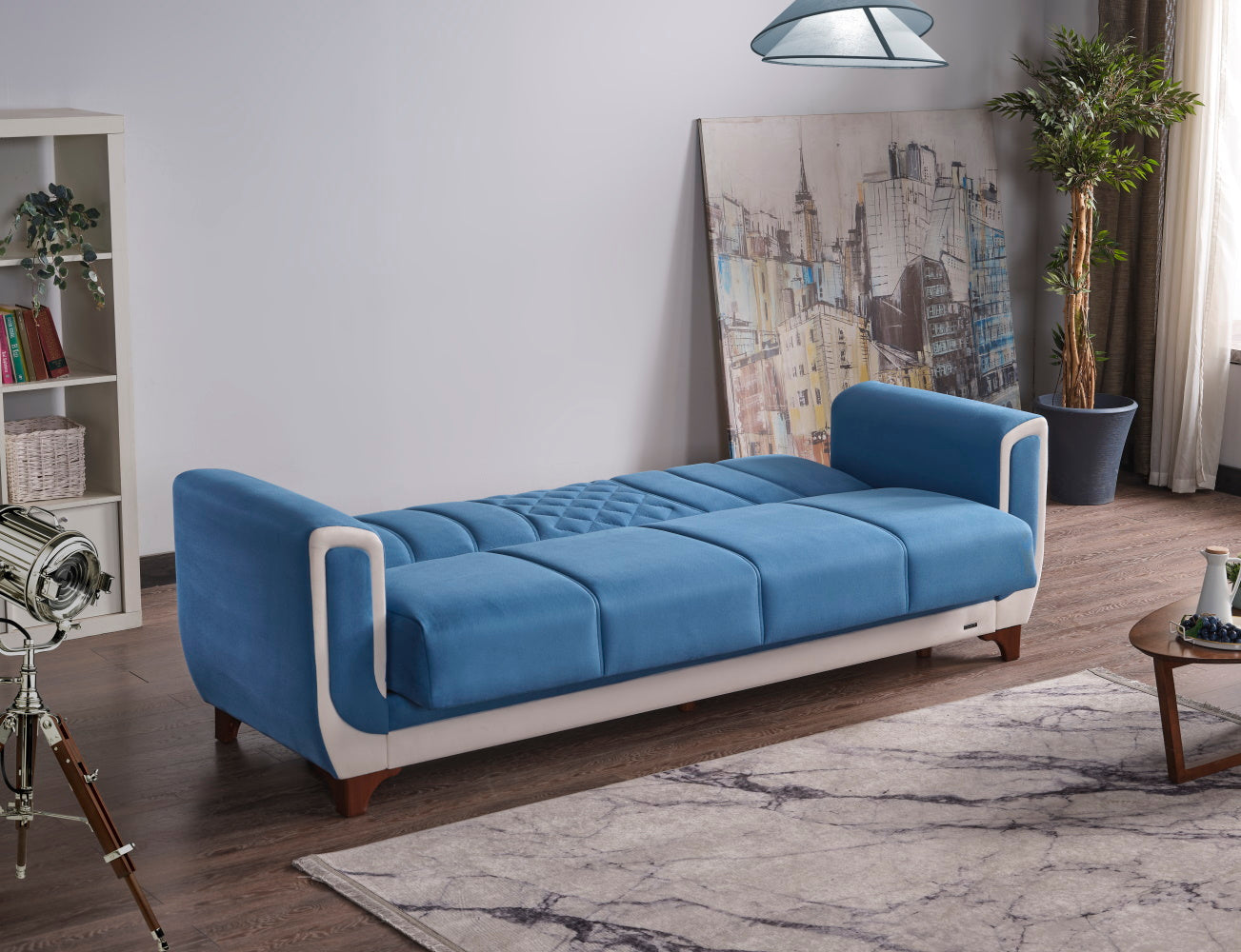 Berre Convertible Livingroom (2 Sofa & 2 Chair) Blue