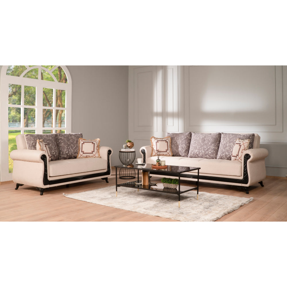 Breda Convertible Livingroom (2 Sofa & 2 Chair) Beige