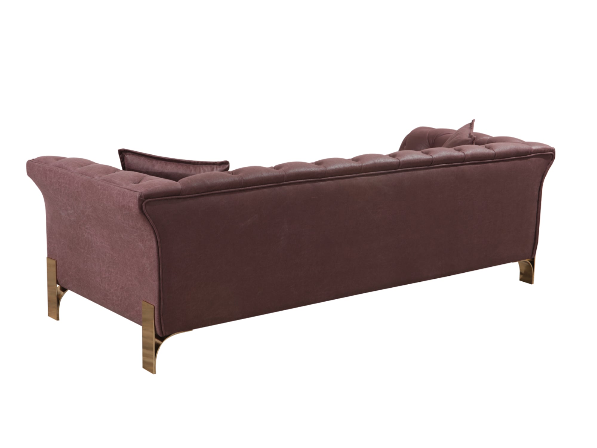 Chess Stationary Livingroom Sofa Purple With Gold Legs