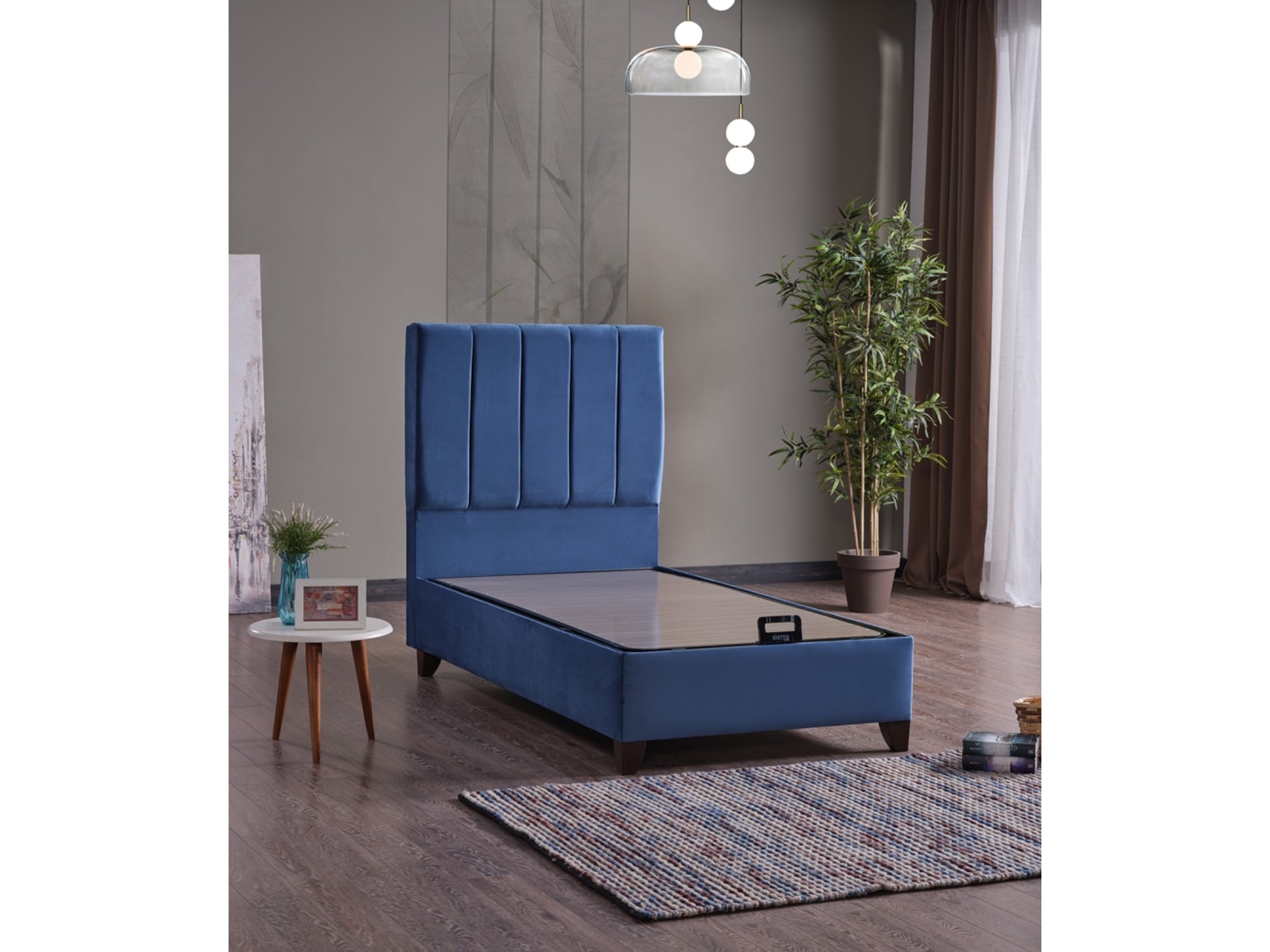 Cordoba Storage Bed With Headboard Light Blue